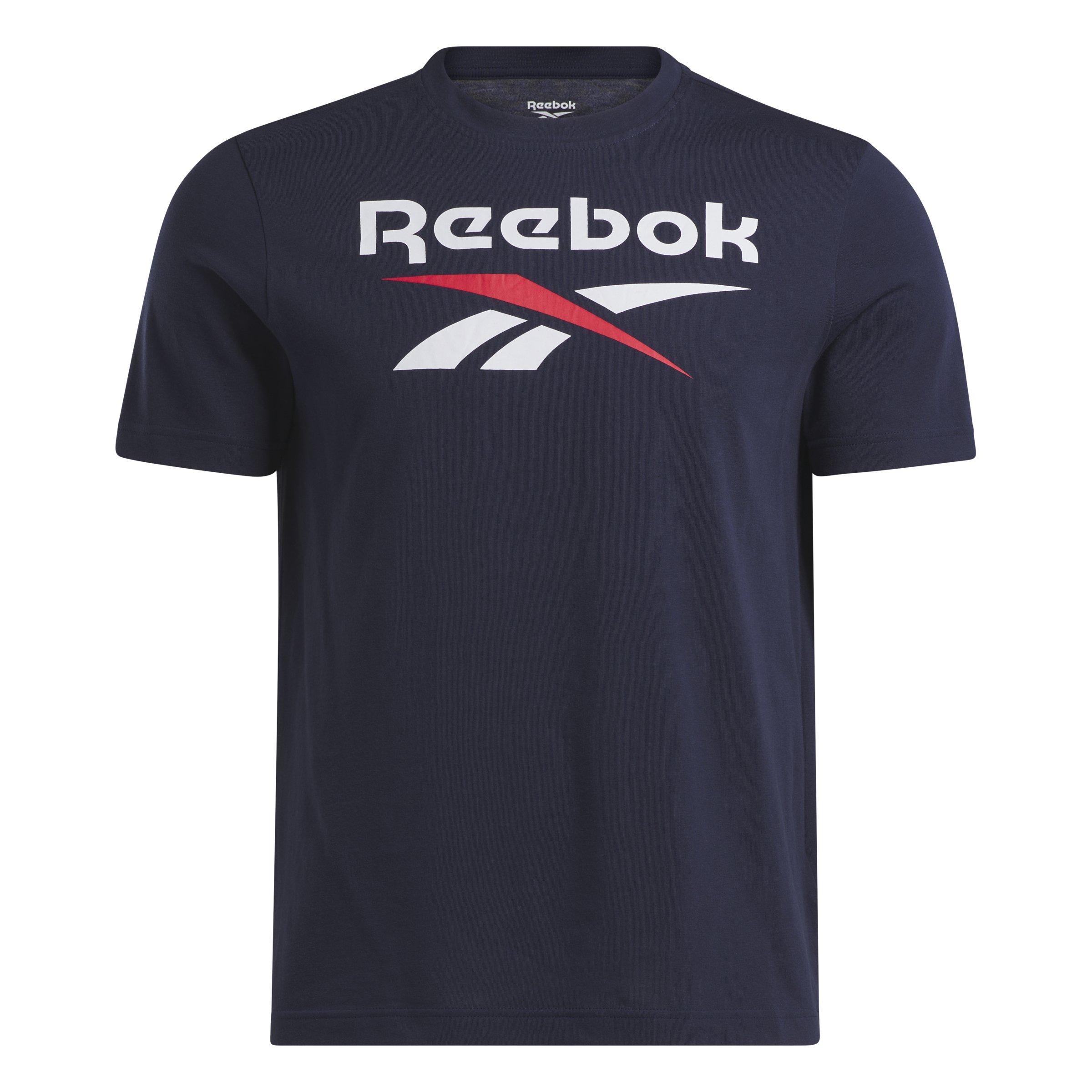 Reebok Men's Identity Big Stacked Logo Shirt - NAVY Thumbnail View 4