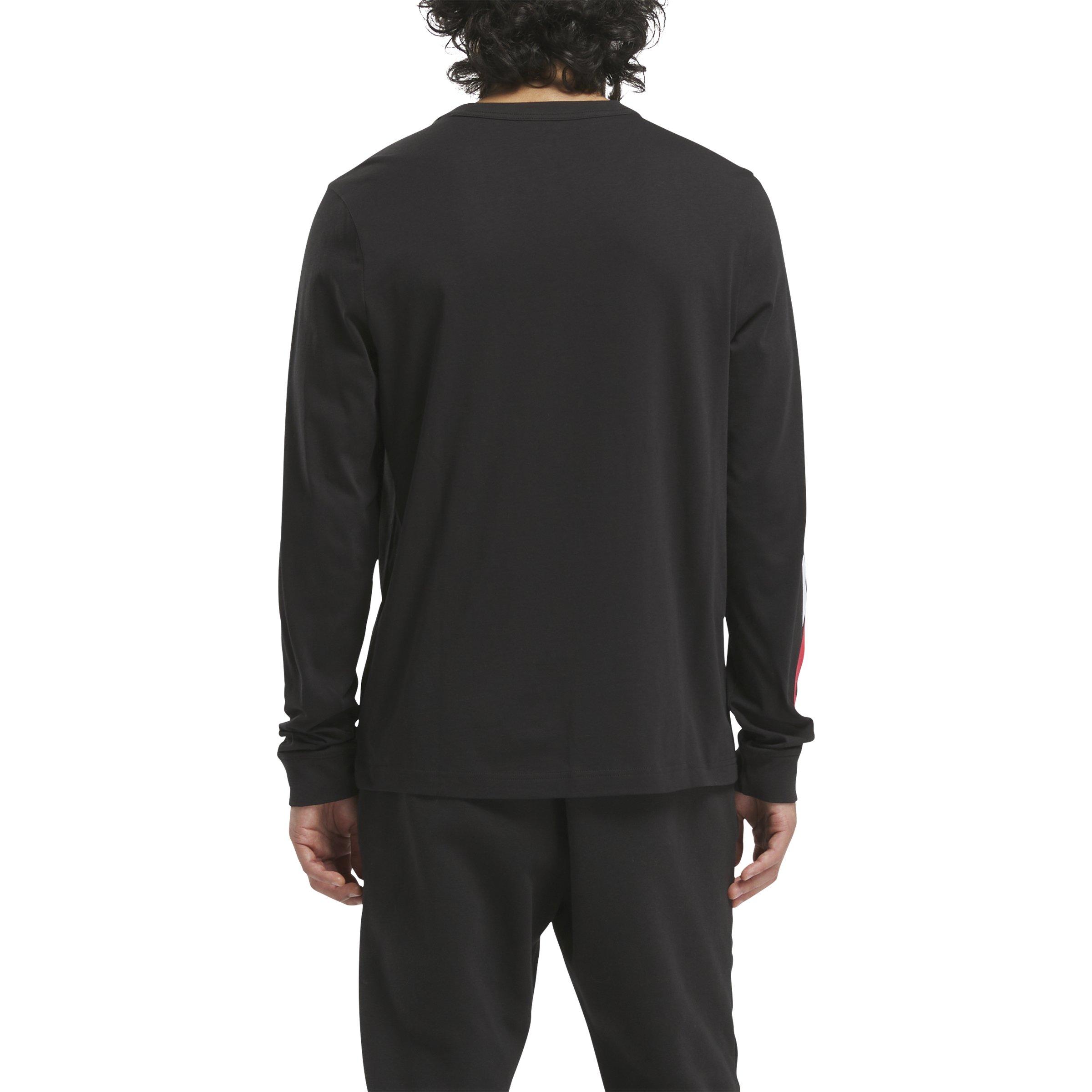 Reebok Men's Identity Crosscheck Long Sleeve Shirt - BLACK Thumbnail View 2