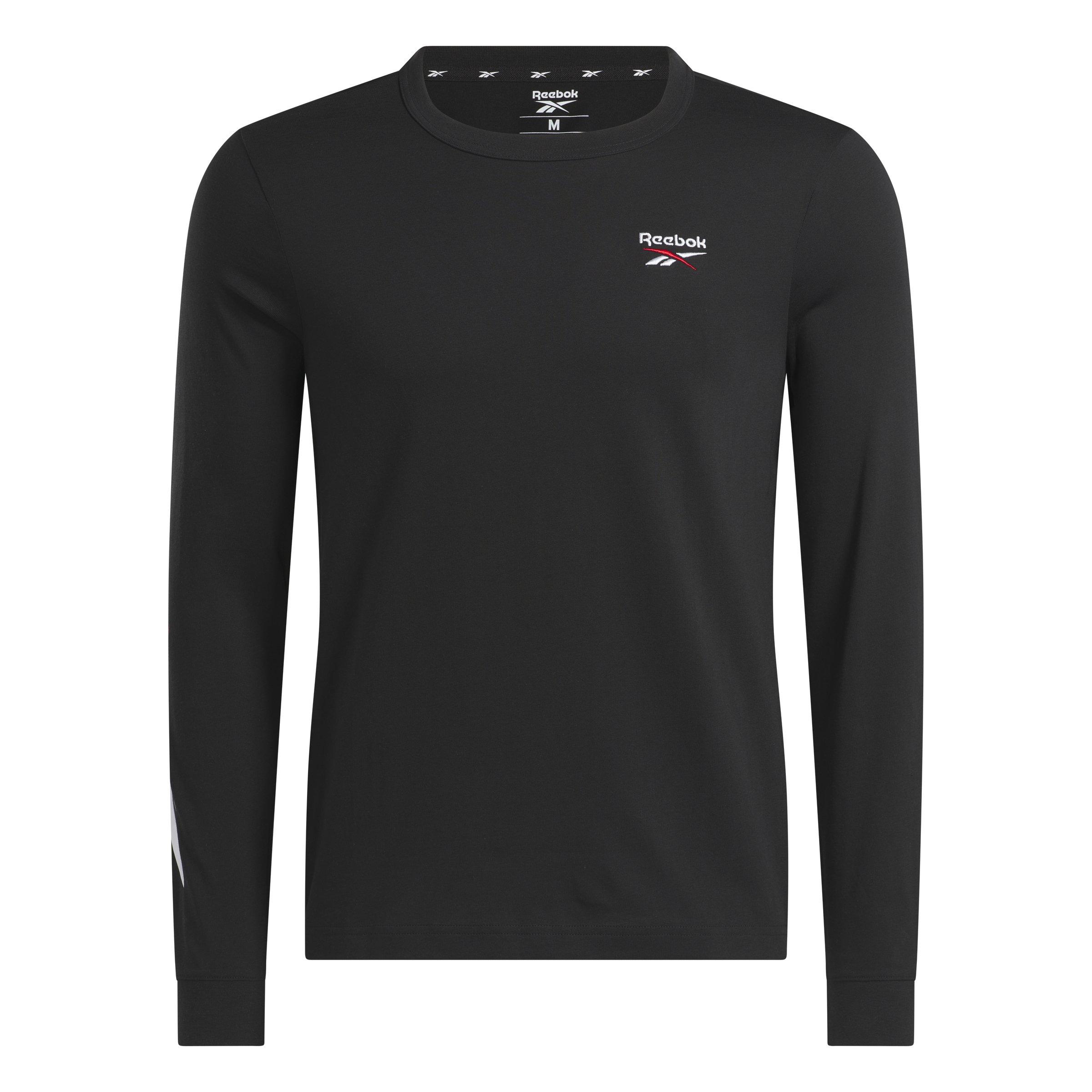 Reebok Men's Identity Crosscheck Long Sleeve Shirt - BLACK Thumbnail View 4