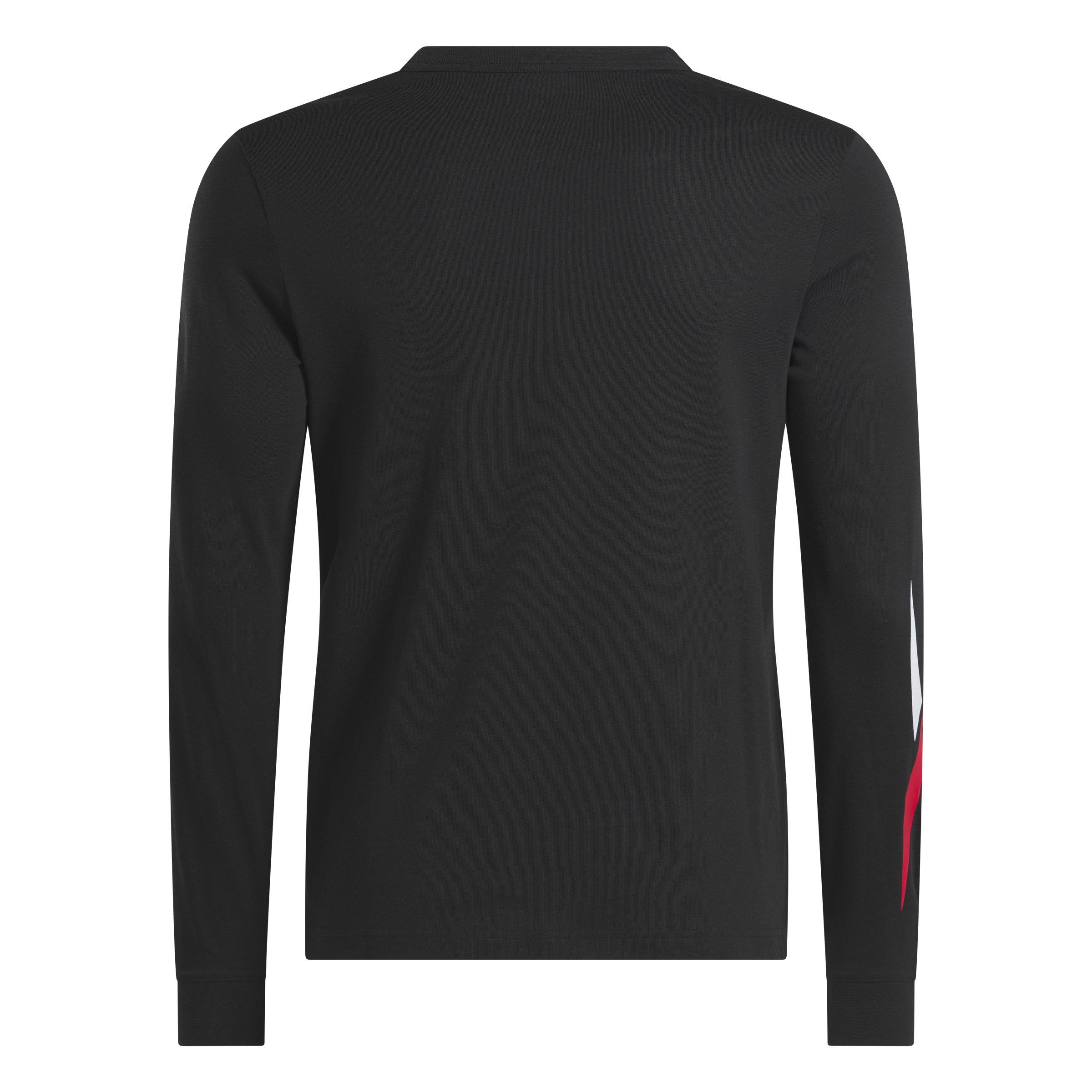 Reebok Men's Identity Crosscheck Long Sleeve Shirt - BLACK Thumbnail View 5
