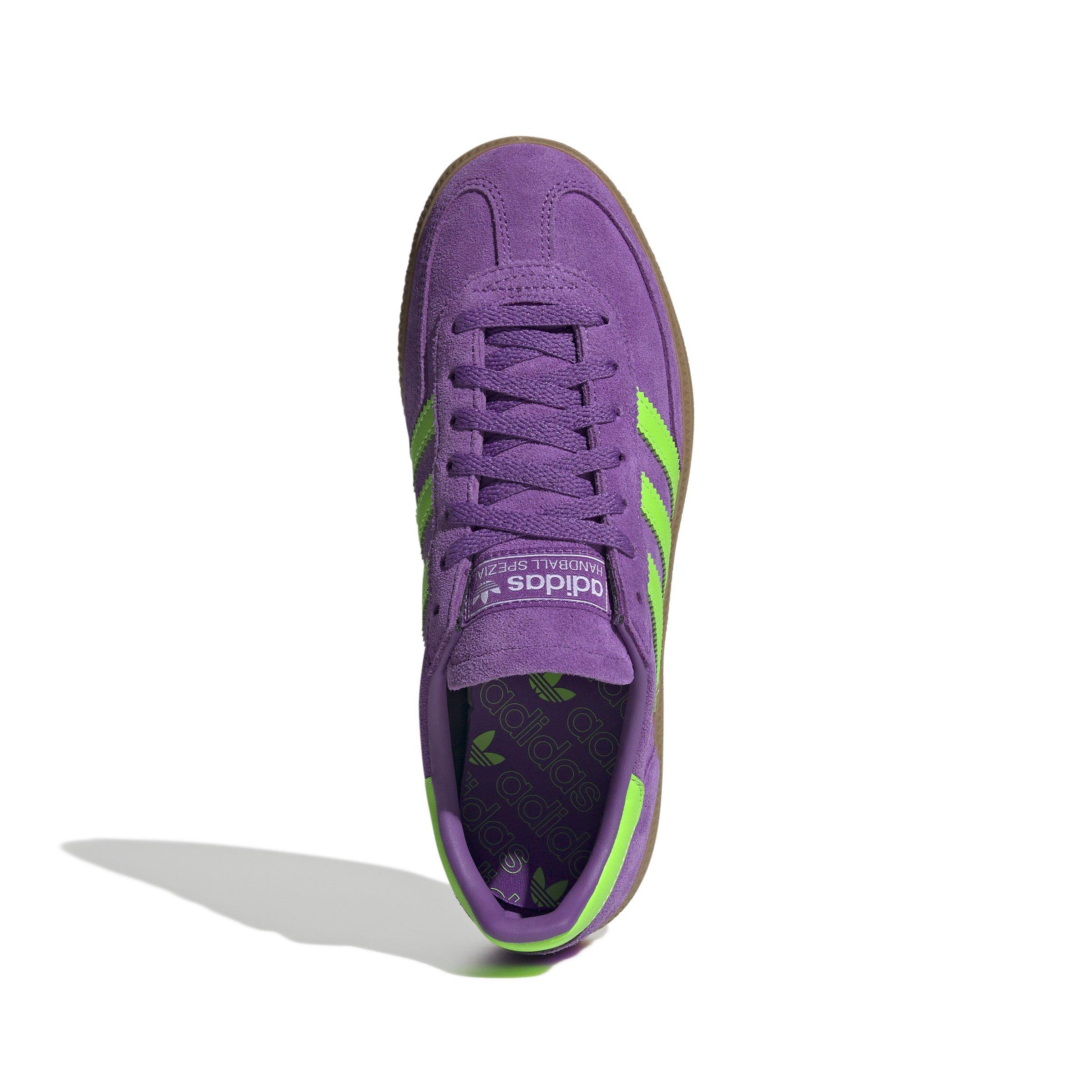 adidas Originals Handball Spezial "Active Purple/Solar Green/Gum 5" Women's Shoe - PURPLE/GREEN/GUM Thumbnail View 5