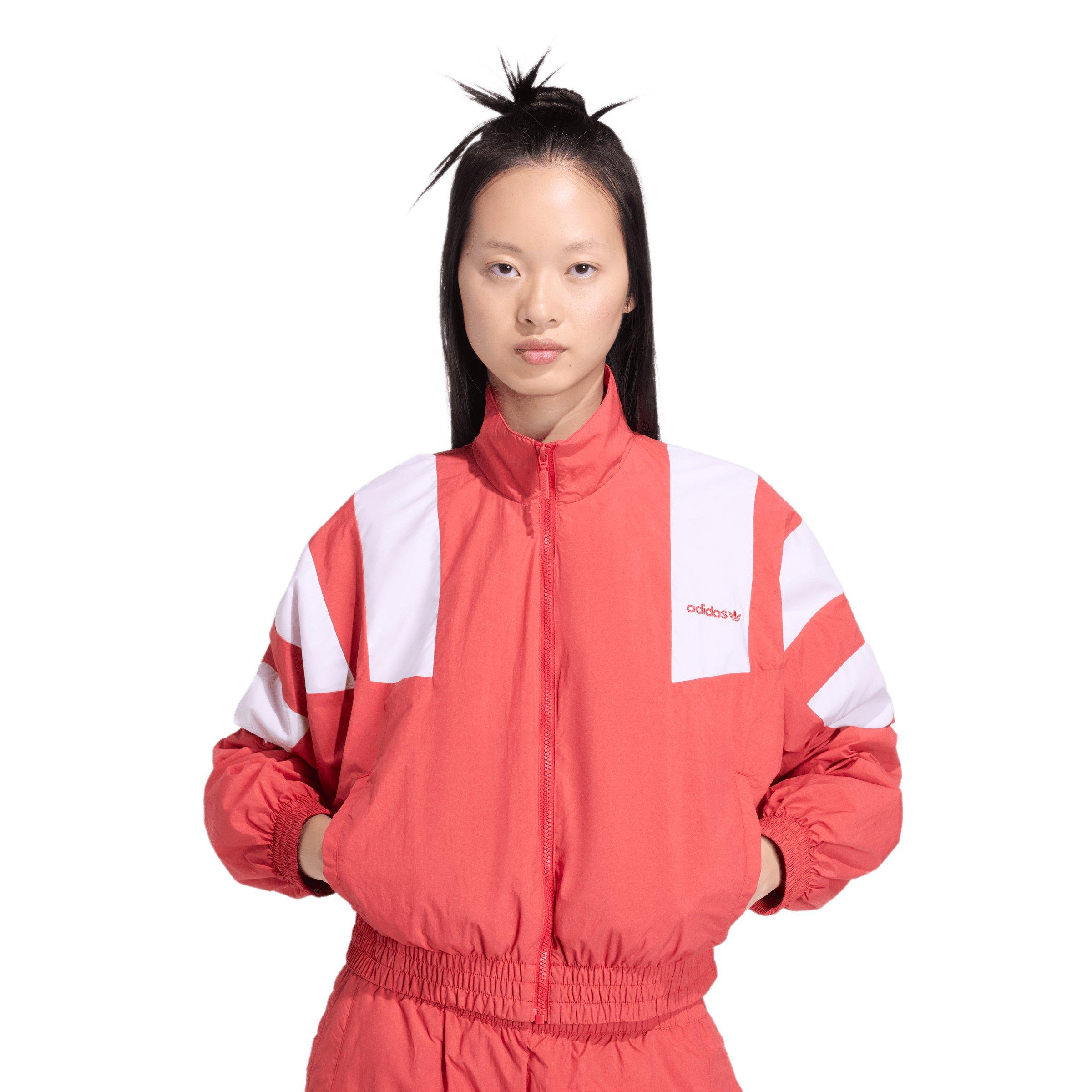 adidas Originals Women's Blocked Washed Zipped Track Jacket - Red - RED Thumbnail View 4