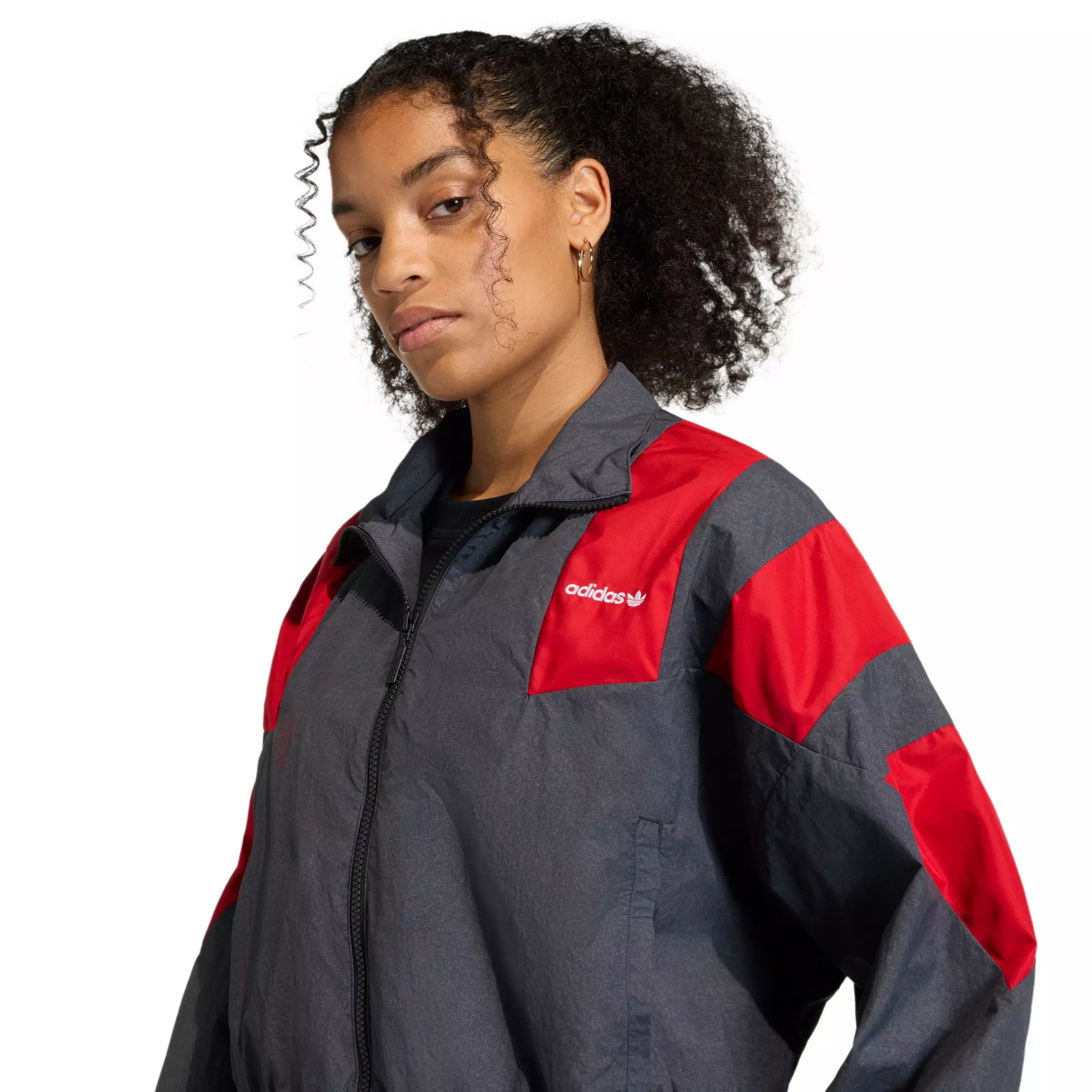 adidas Originals Women's Blocked Washed Zipped Track Jacket - Black - BLACK