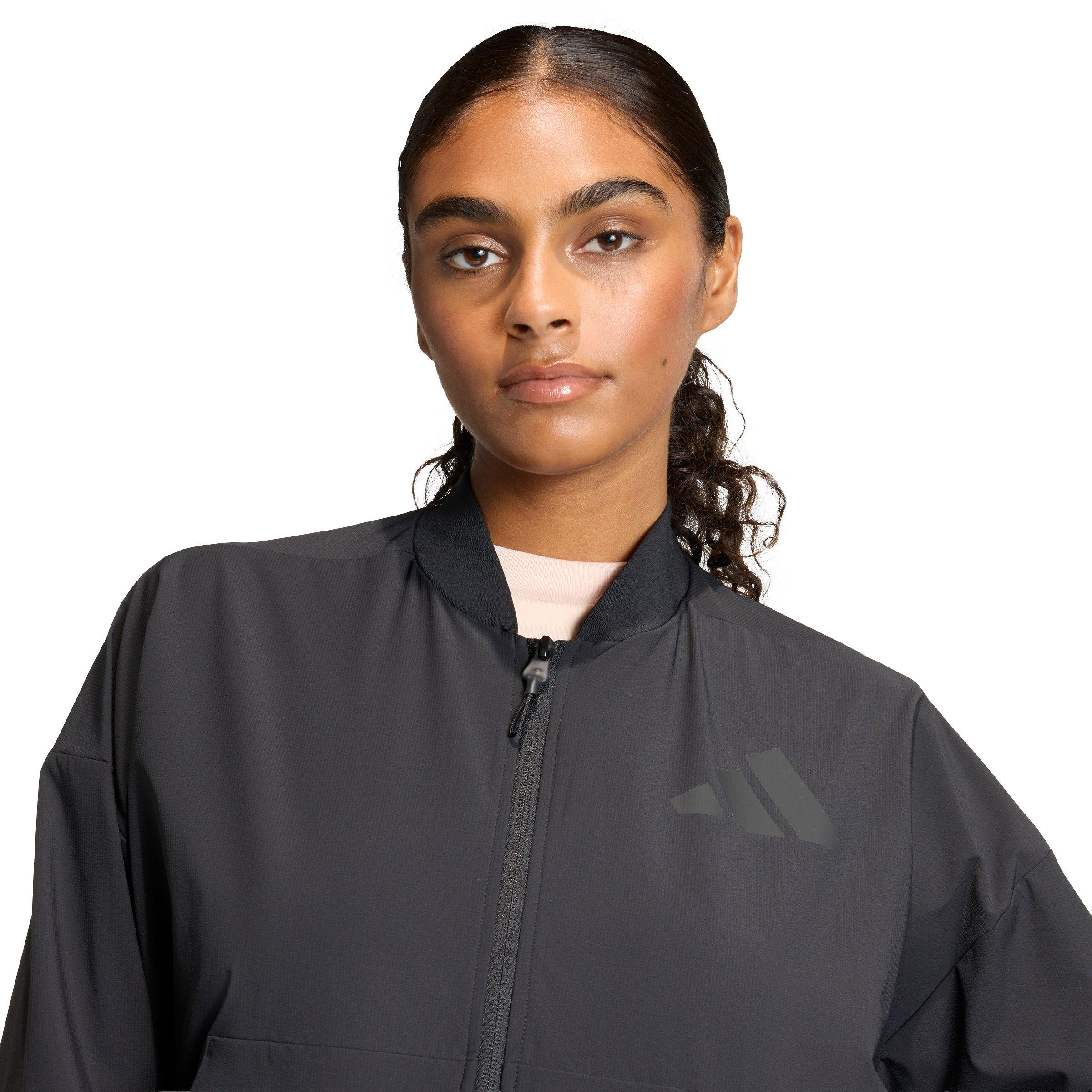 adidas Women's Z.N.E. Woven Bomber Jacket - Black - BLACK Thumbnail View 3