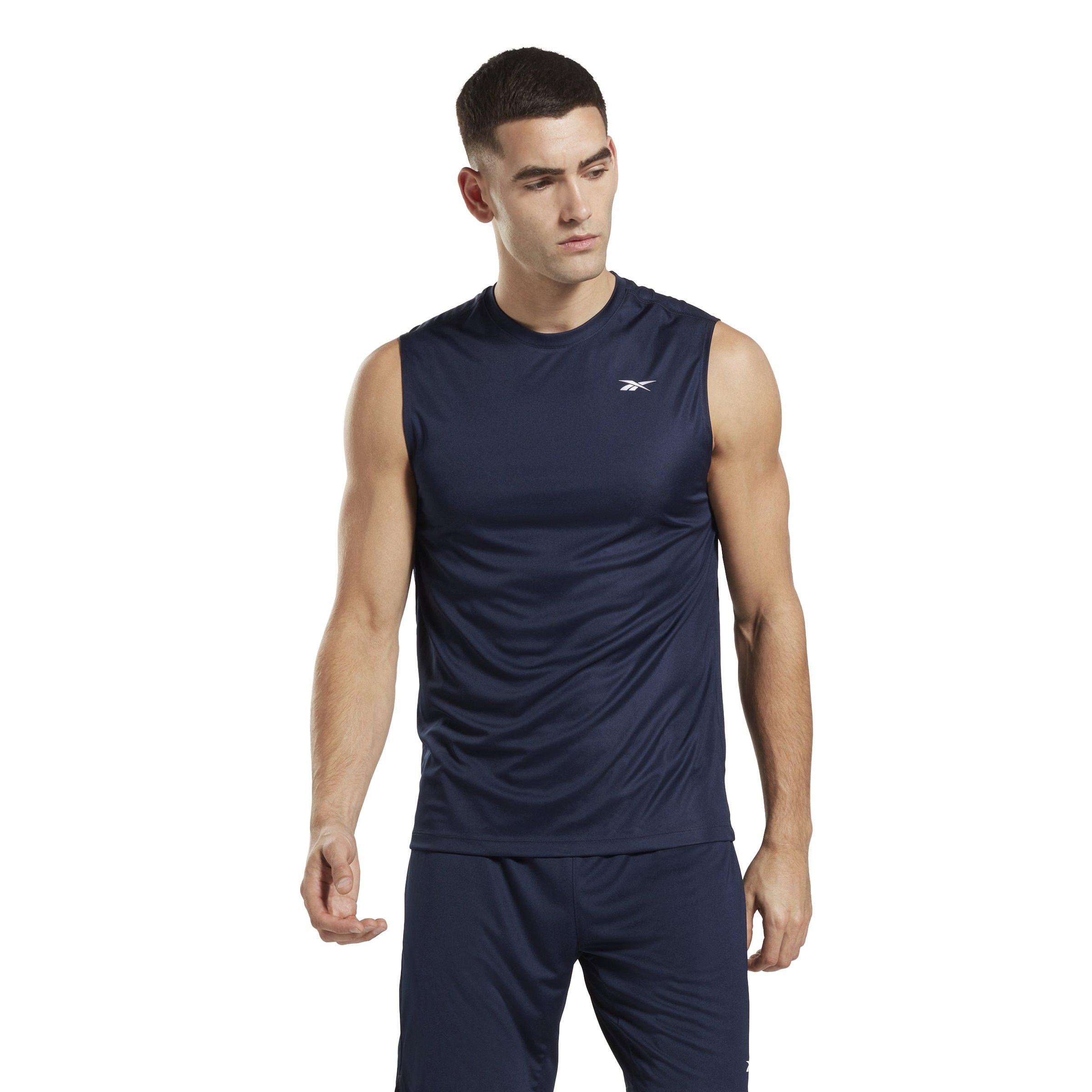 Reebok Men's Training Sleeveless Tech Shirt - Navy - NAVY Thumbnail View 1