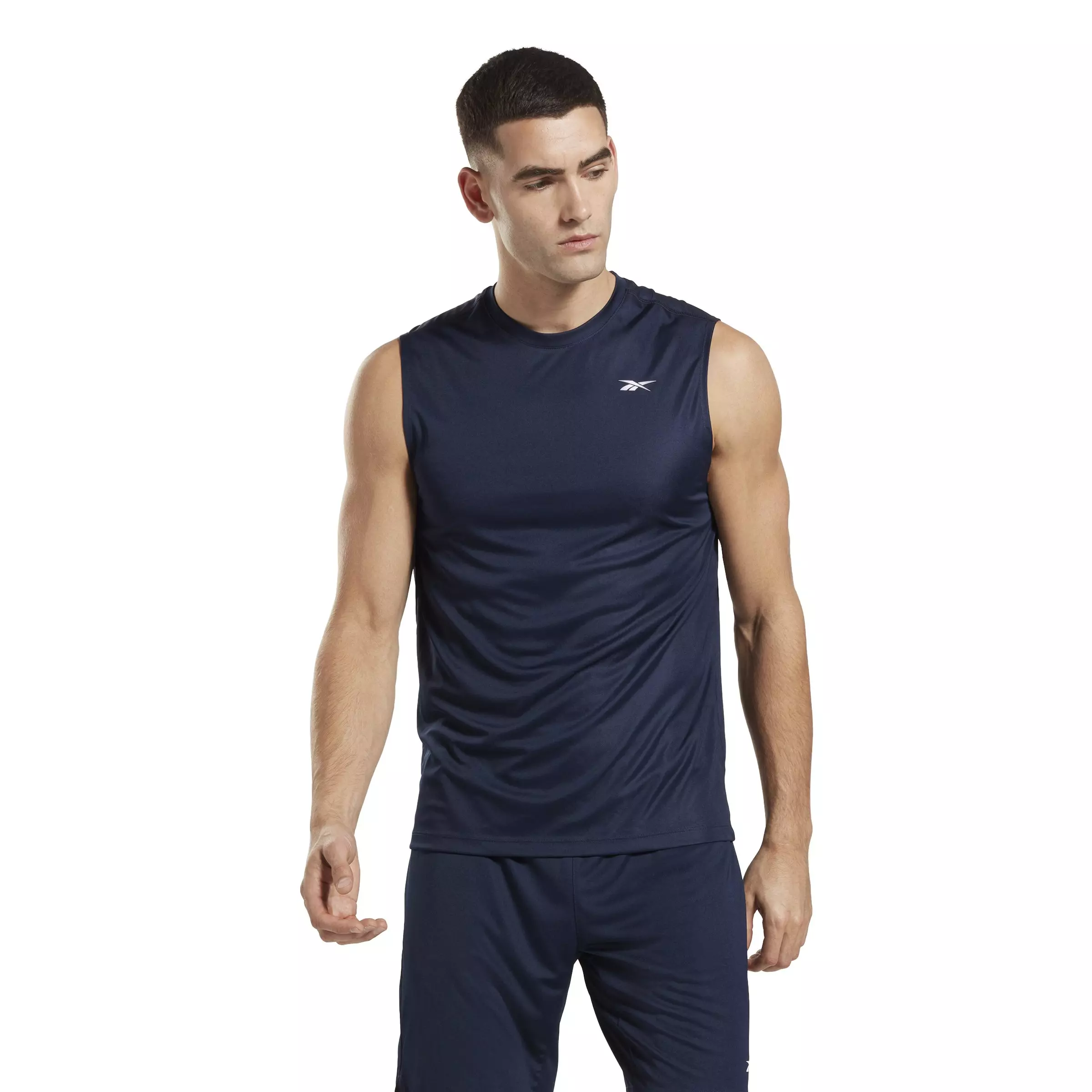 Reebok Men's Training Sleeveless Tech Shirt - Navy - NAVY