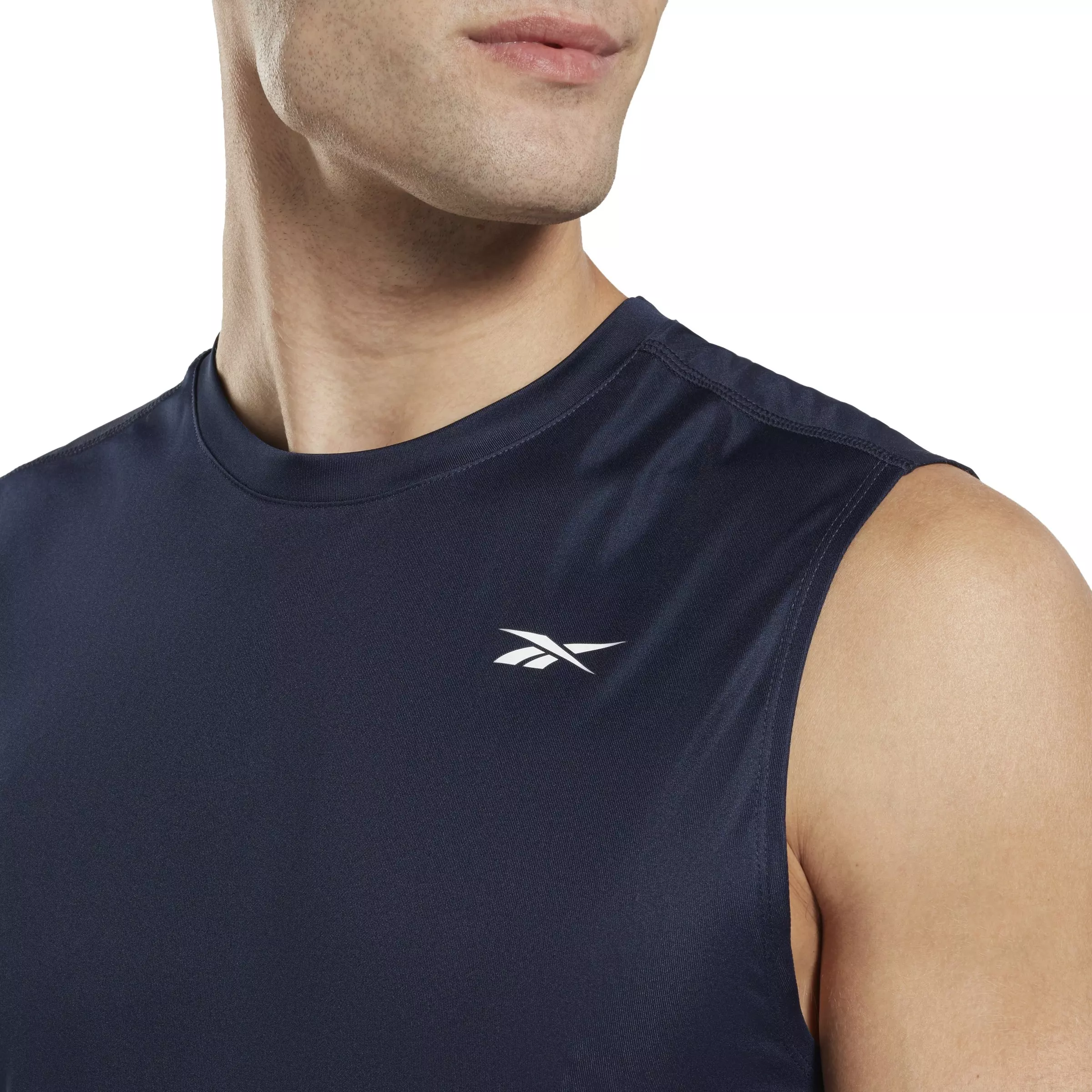 Reebok Men's Training Sleeveless Tech Shirt-Navy - NAVY