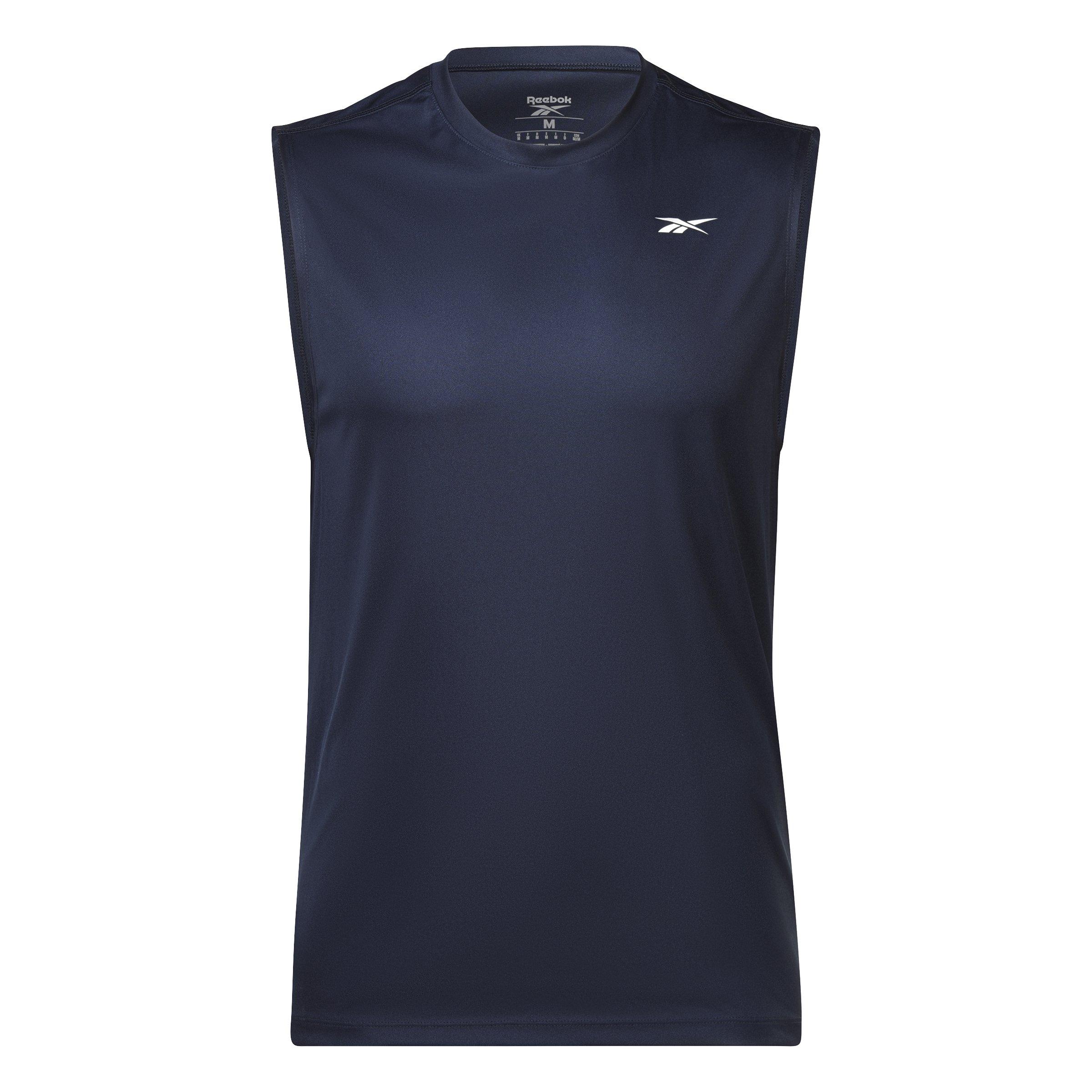 Reebok Men's Training Sleeveless Tech Shirt - Navy - NAVY Thumbnail View 5