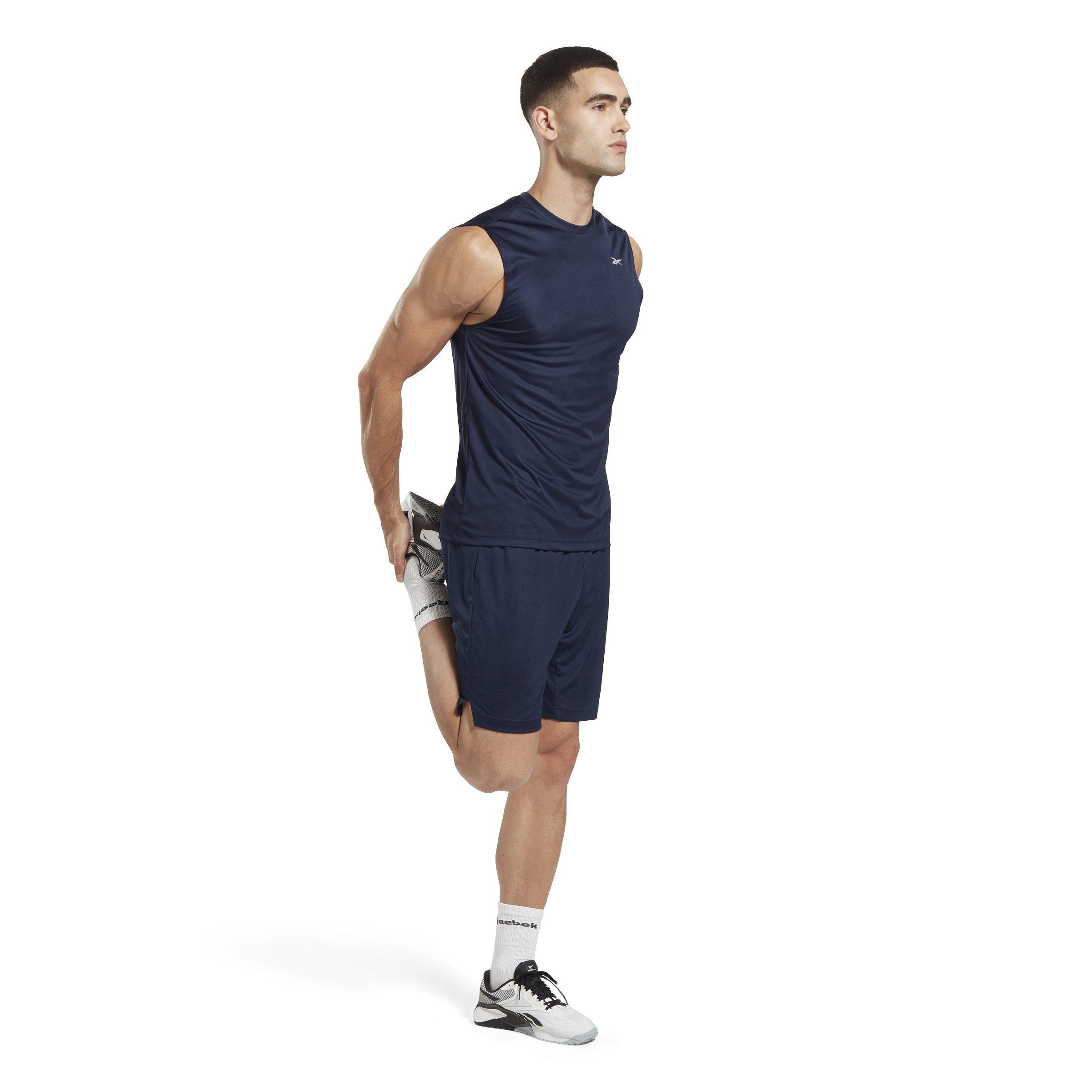 Reebok Men's Training Sleeveless Tech Shirt - Navy - NAVY Thumbnail View 6