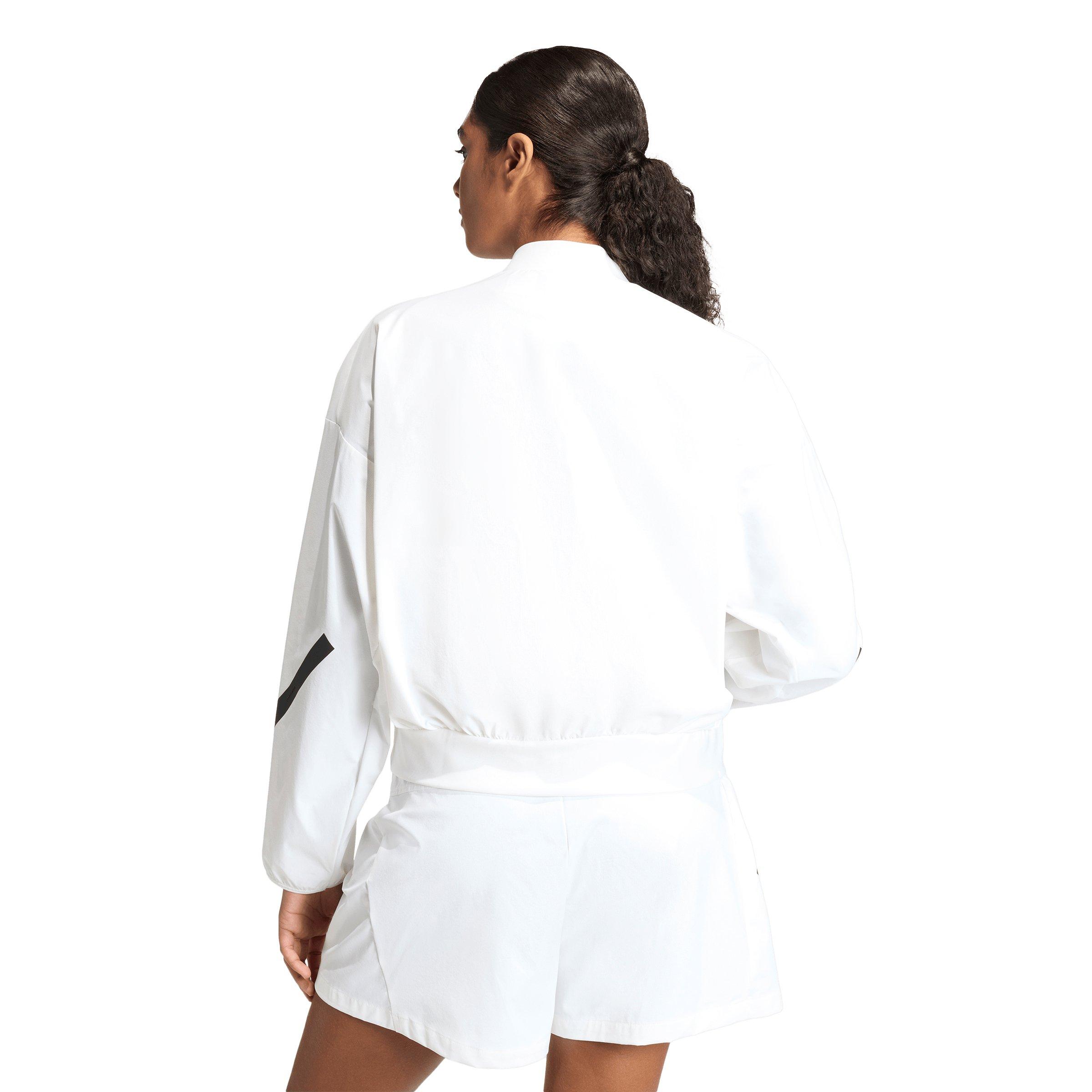 adidas Women's Z.N.E. Woven Bomber Jacket - White - WHITE Thumbnail View 2