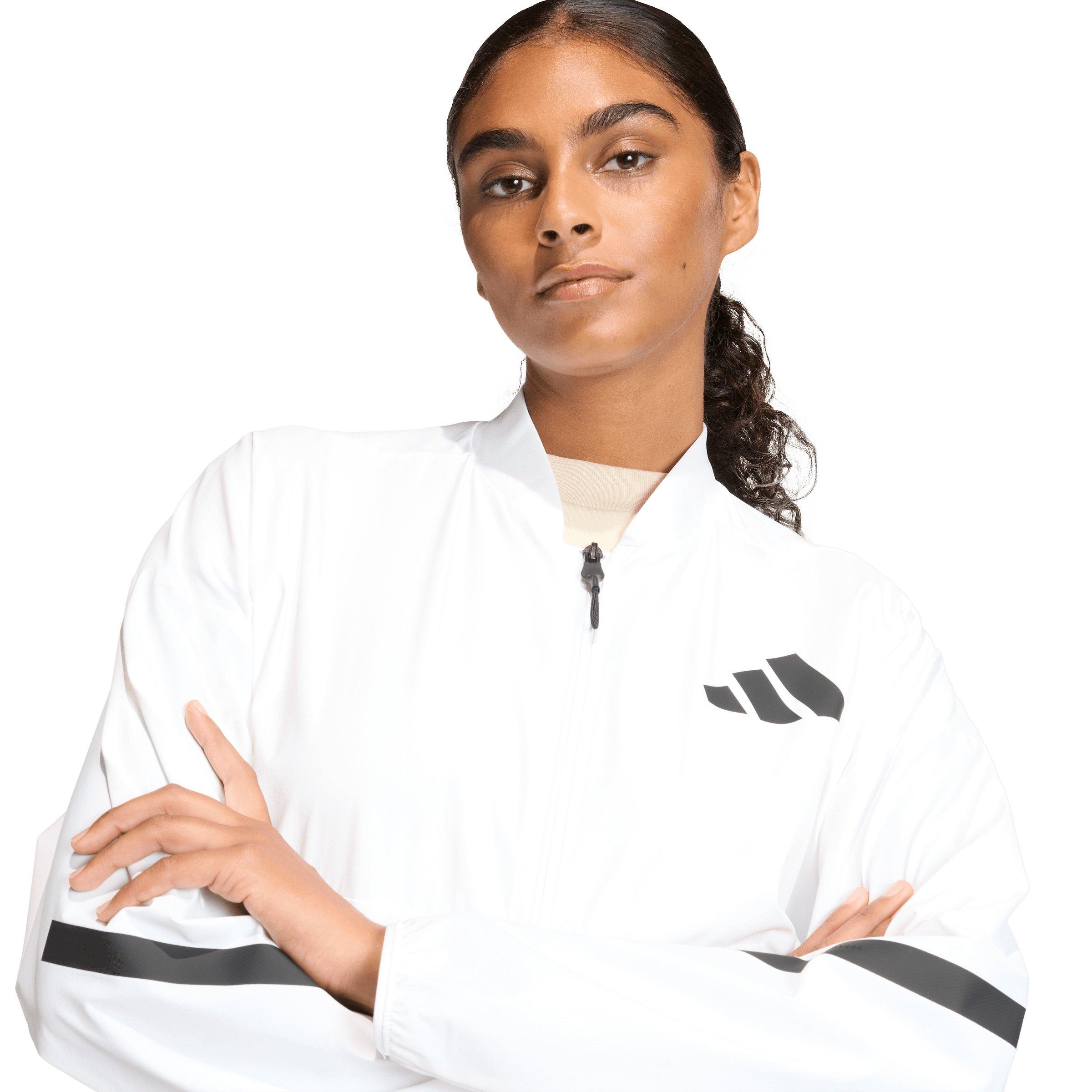 adidas Women's Z.N.E. Woven Bomber Jacket - White - WHITE Thumbnail View 3