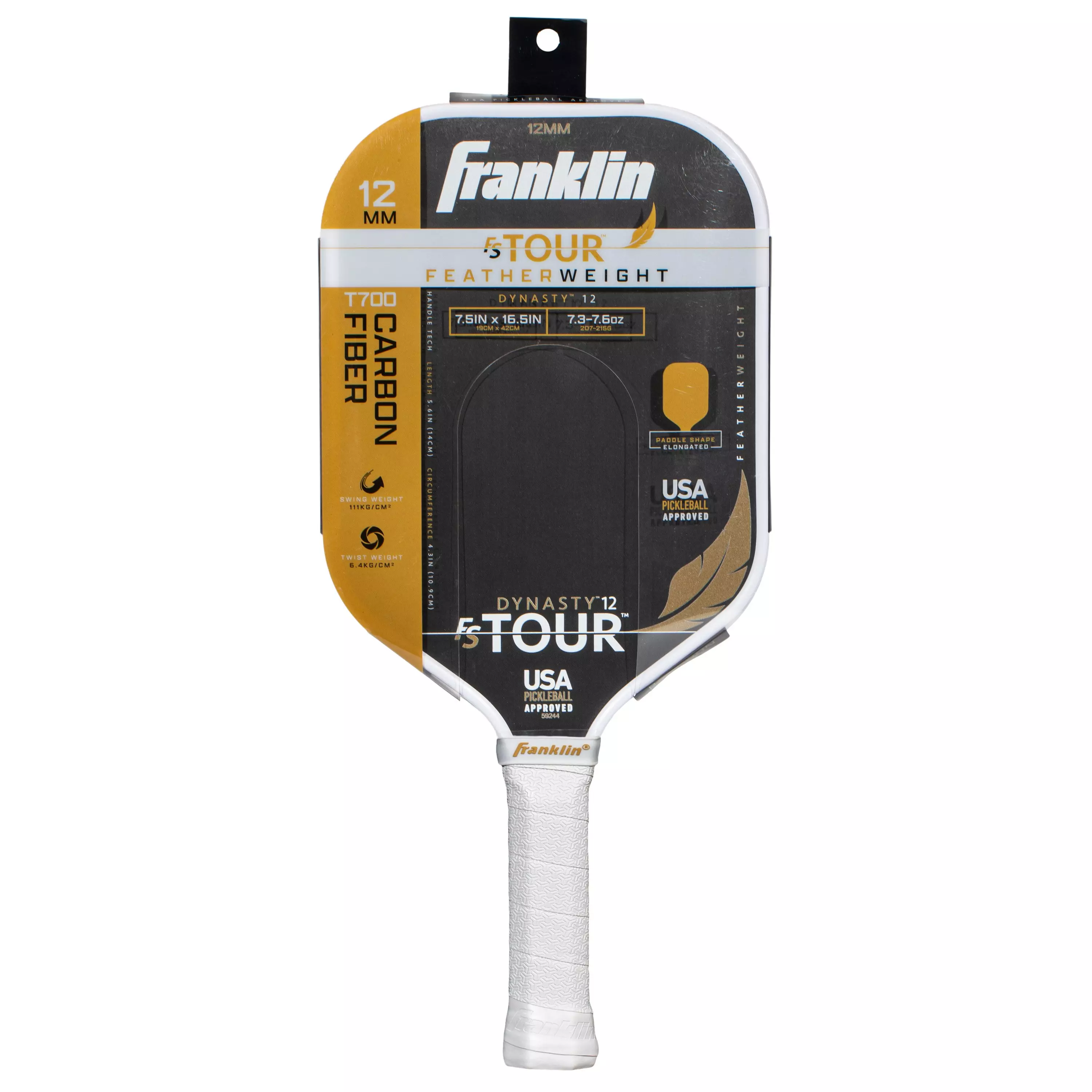 Franklin Sports Adult FS Tour Dynasty Featherweight Pro Pickleball Paddle - BLACK/WHITE