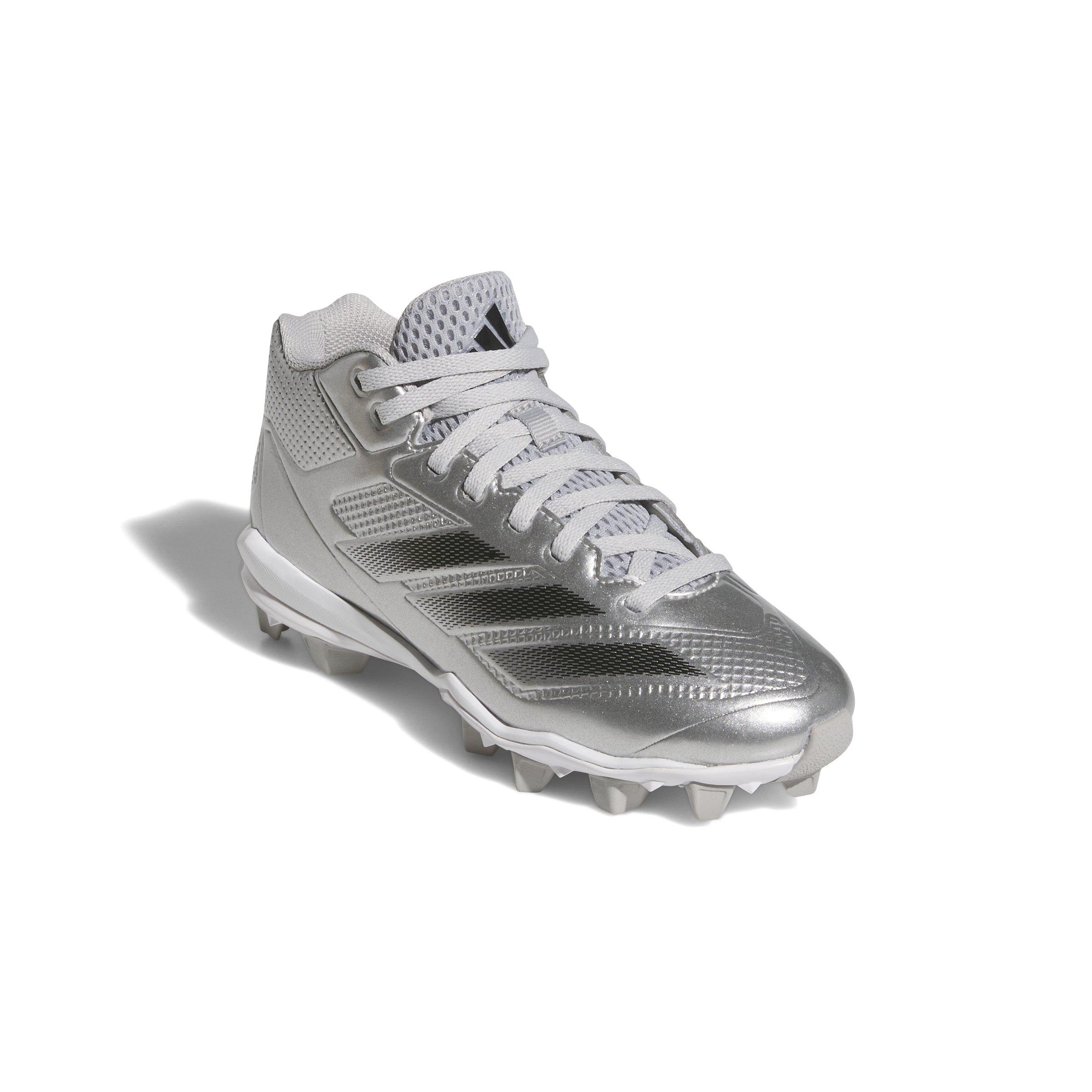 adidas Adizero Impact Molded Grade School Boys' "Silver Metallic/Black/Grey Two" Baseball Cleat
