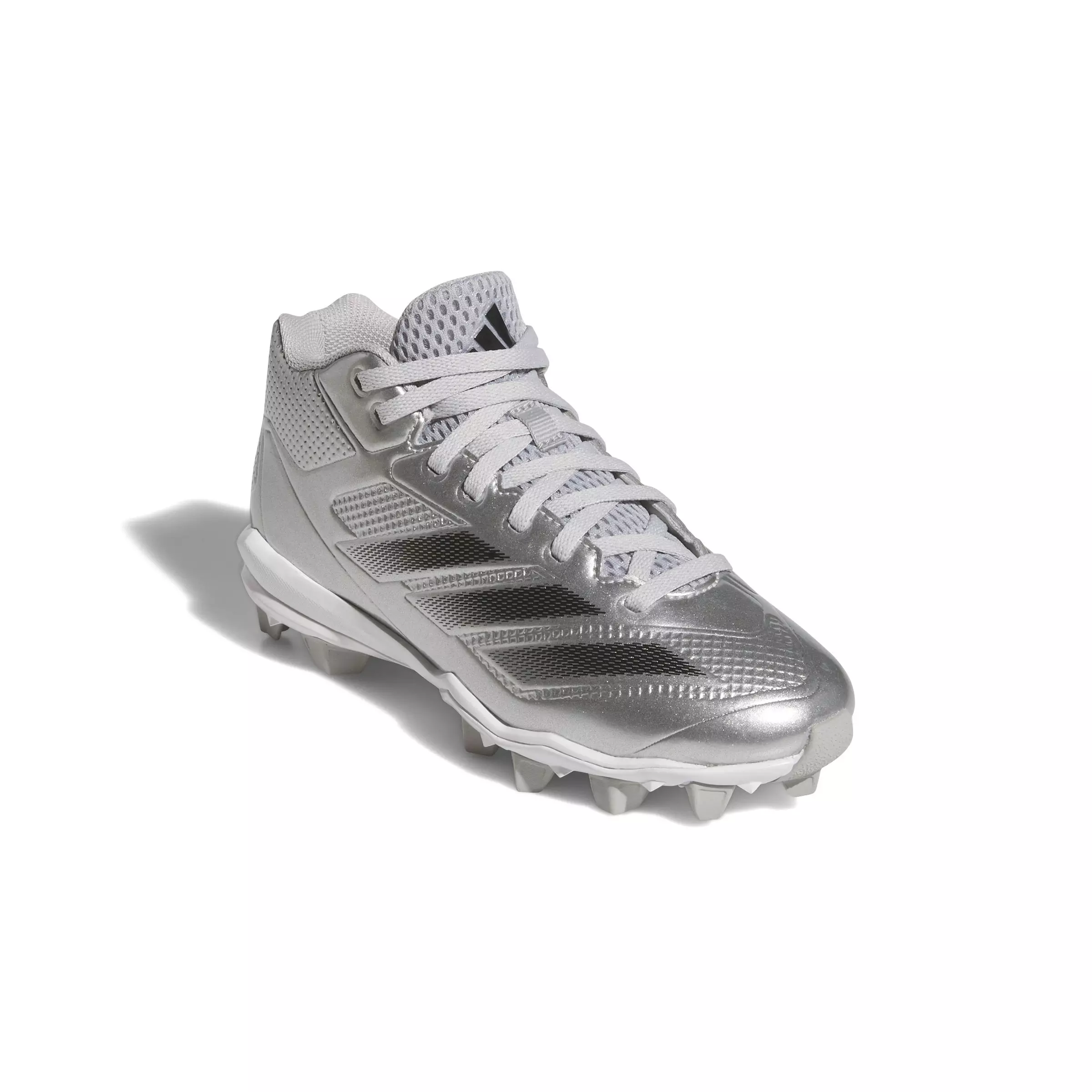 adidas Adizero Impact Molded "Silver Metallic/Black/Grey Two" Grade School Boys' Baseball Cleat - SILVER/BLACK/GREY