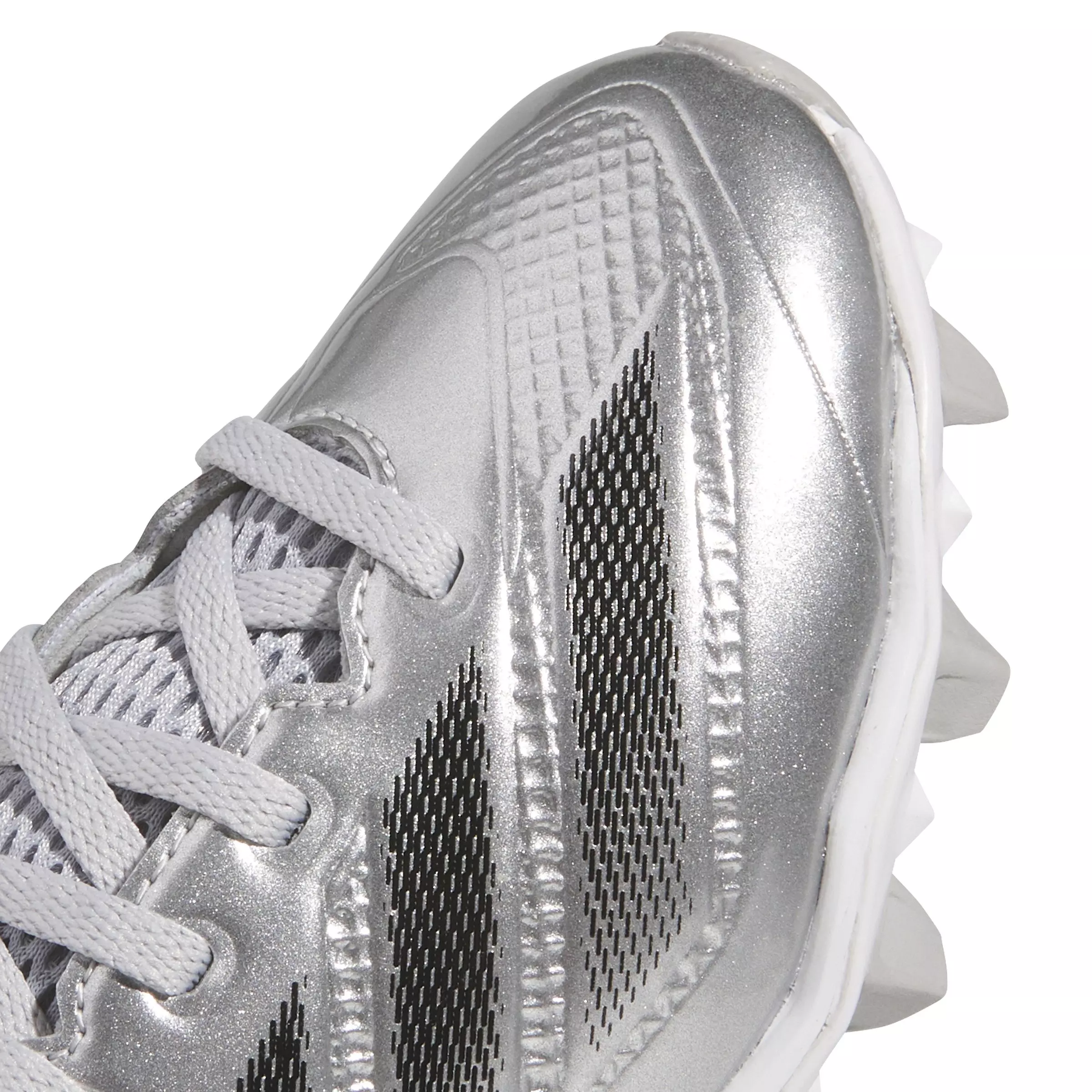 adidas Adizero Impact Molded "Silver Metallic/Black/Grey Two" Grade School Boys' Baseball Cleat - SILVER/BLACK/GREY