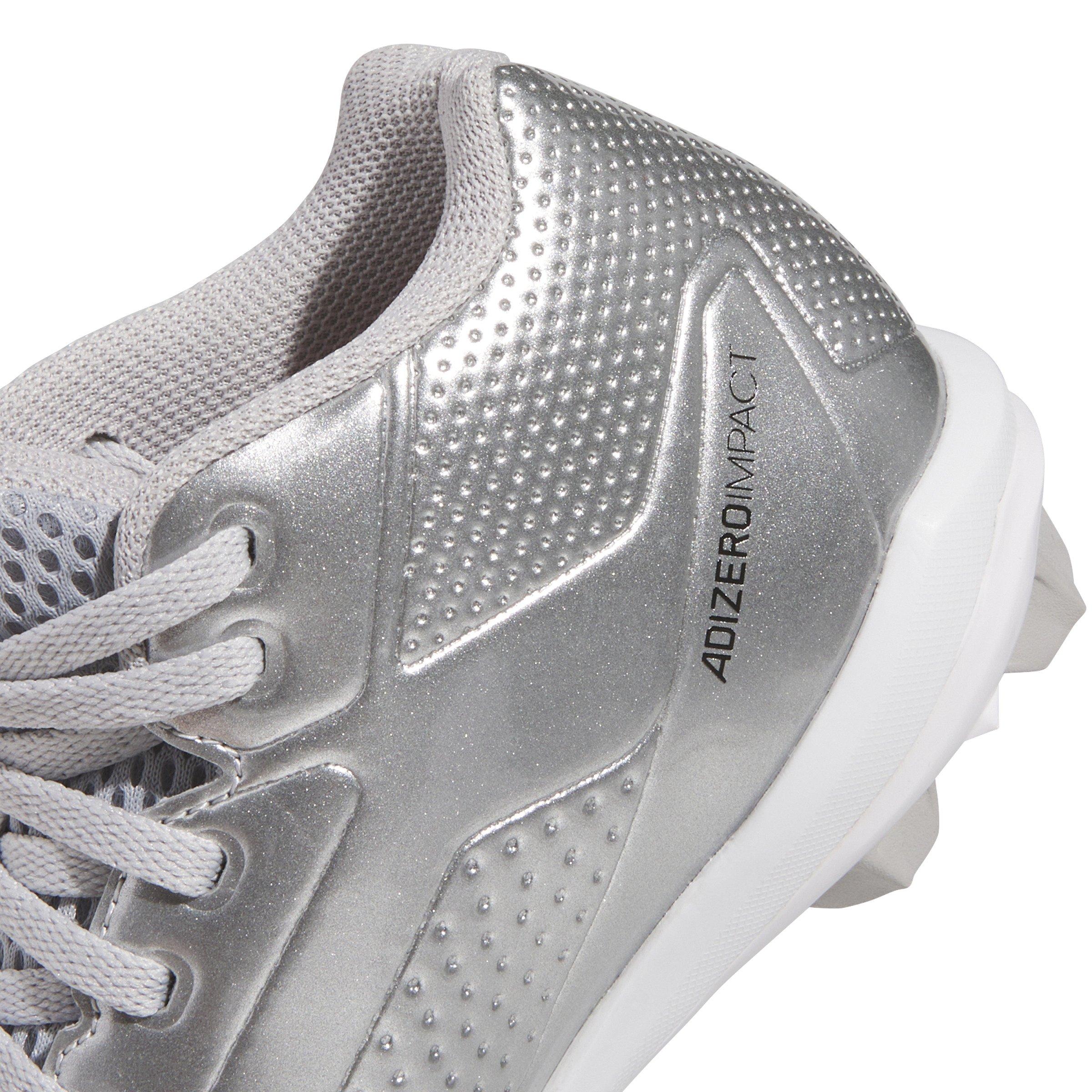 adidas Adizero Impact Molded Grade School Boys' "Silver Metallic/Black/Grey Two" Baseball Cleat