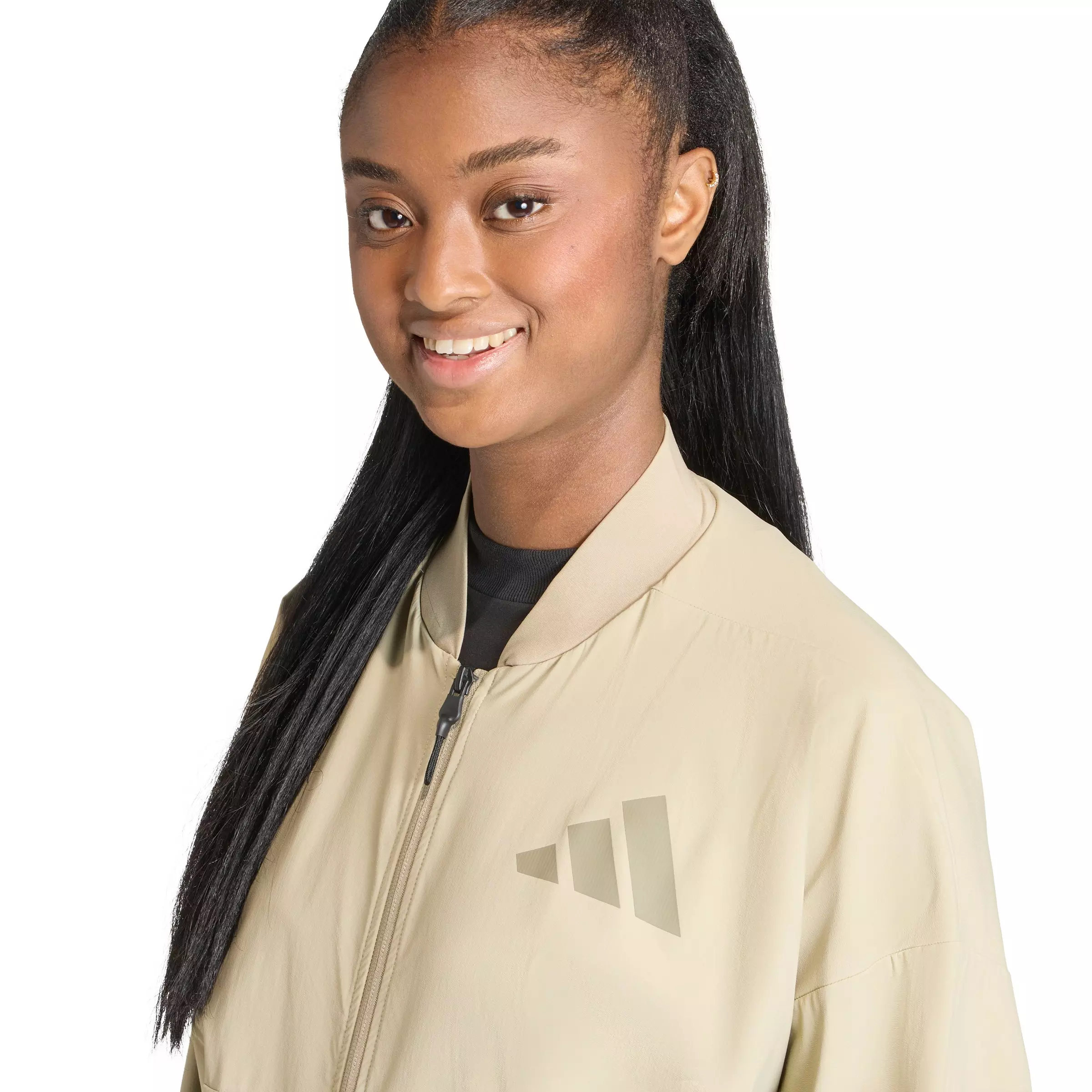 adidas Women's Z.N.E. Woven Bomber Jacket - Khaki - KHAKI