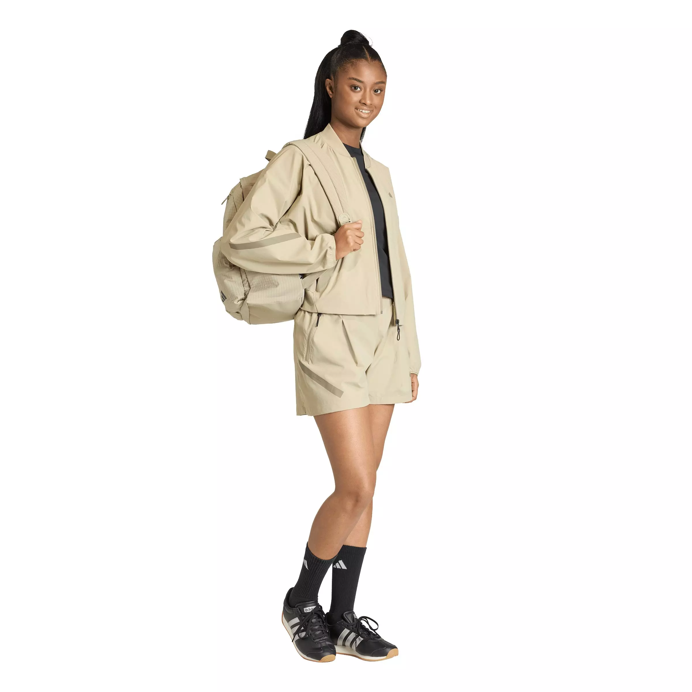 adidas Women's Z.N.E. Woven Bomber Jacket - Khaki - KHAKI