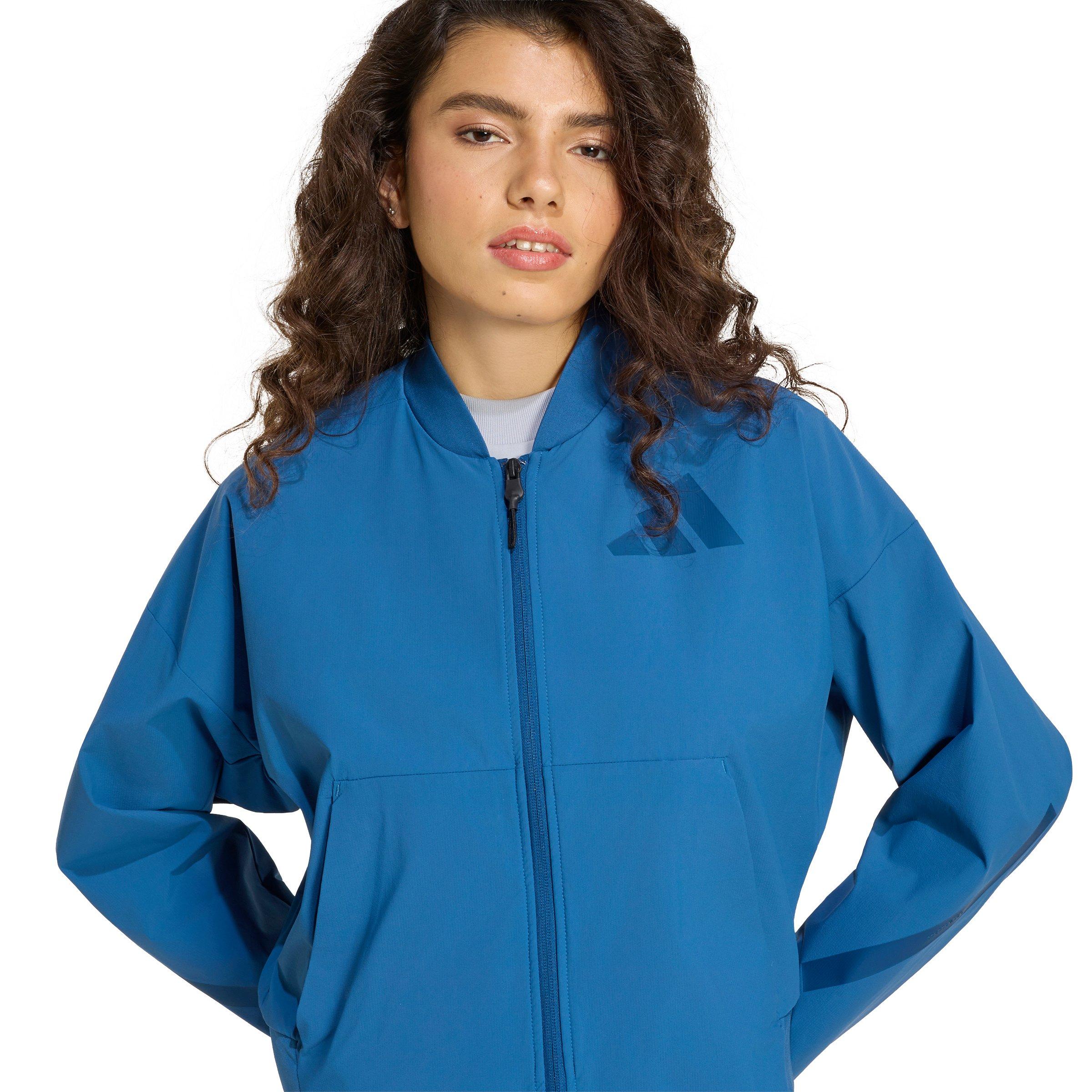 adidas Women's Z.N.E. Woven Bomber Jacket - Blue - BLUE Thumbnail View 3