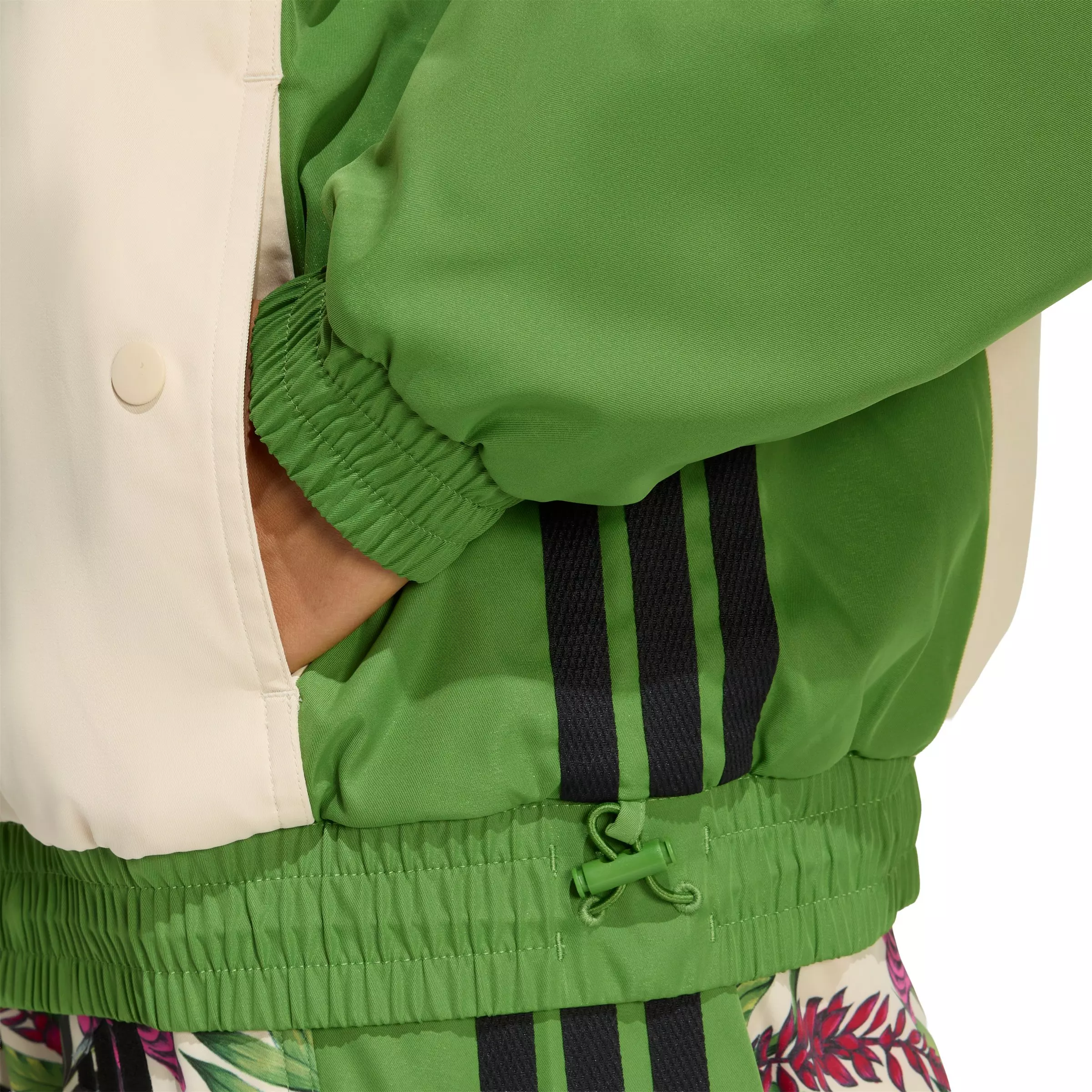 adidas Women's x Farm Rio Premium Jacket - Green/Beige - GREEN/BEIGE