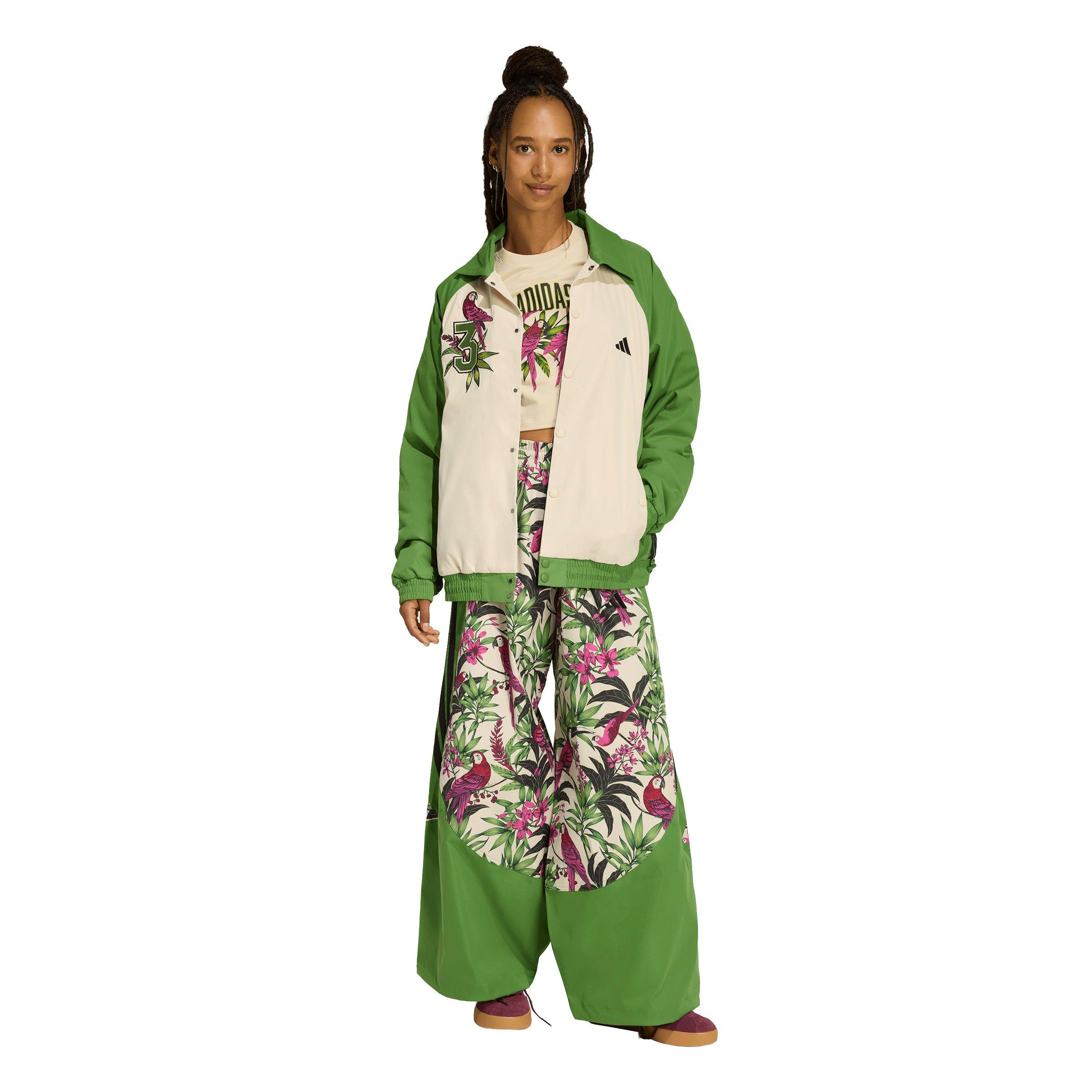 adidas Women's x Farm Rio Premium Jacket - Green/Beige - GREEN/BEIGE Thumbnail View 5