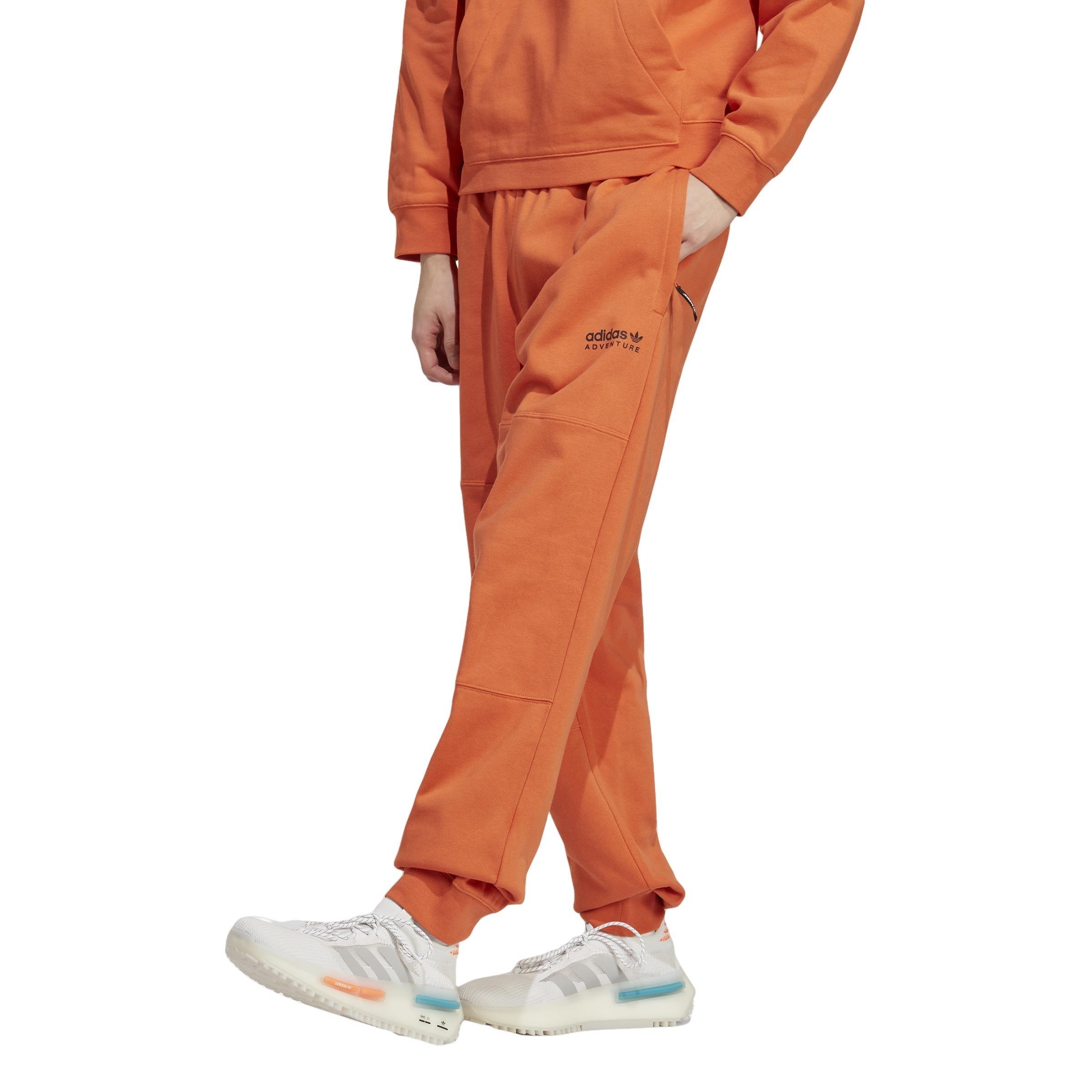 orange adidas track pants mens