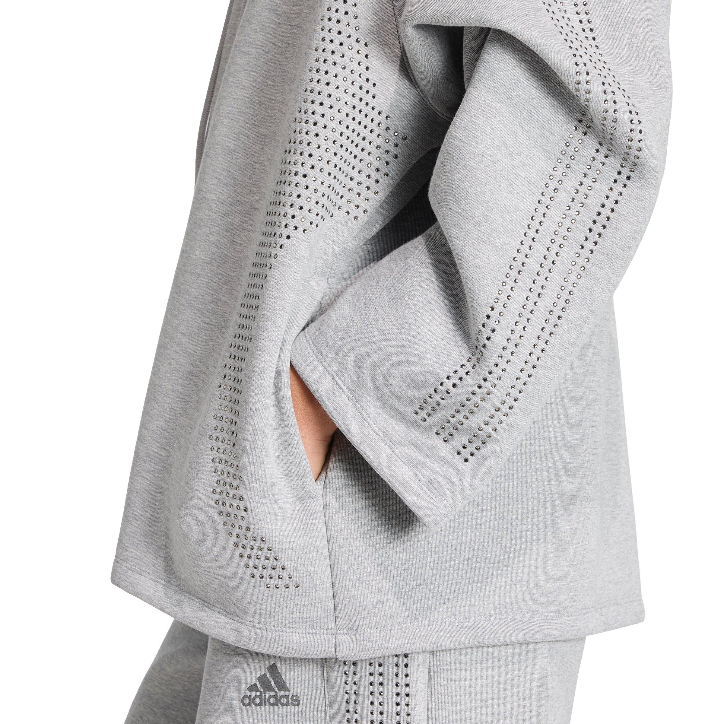 adidas Originals Women's Teamgeist Rhinestone Track Jacket - Grey - GREY Thumbnail View 4