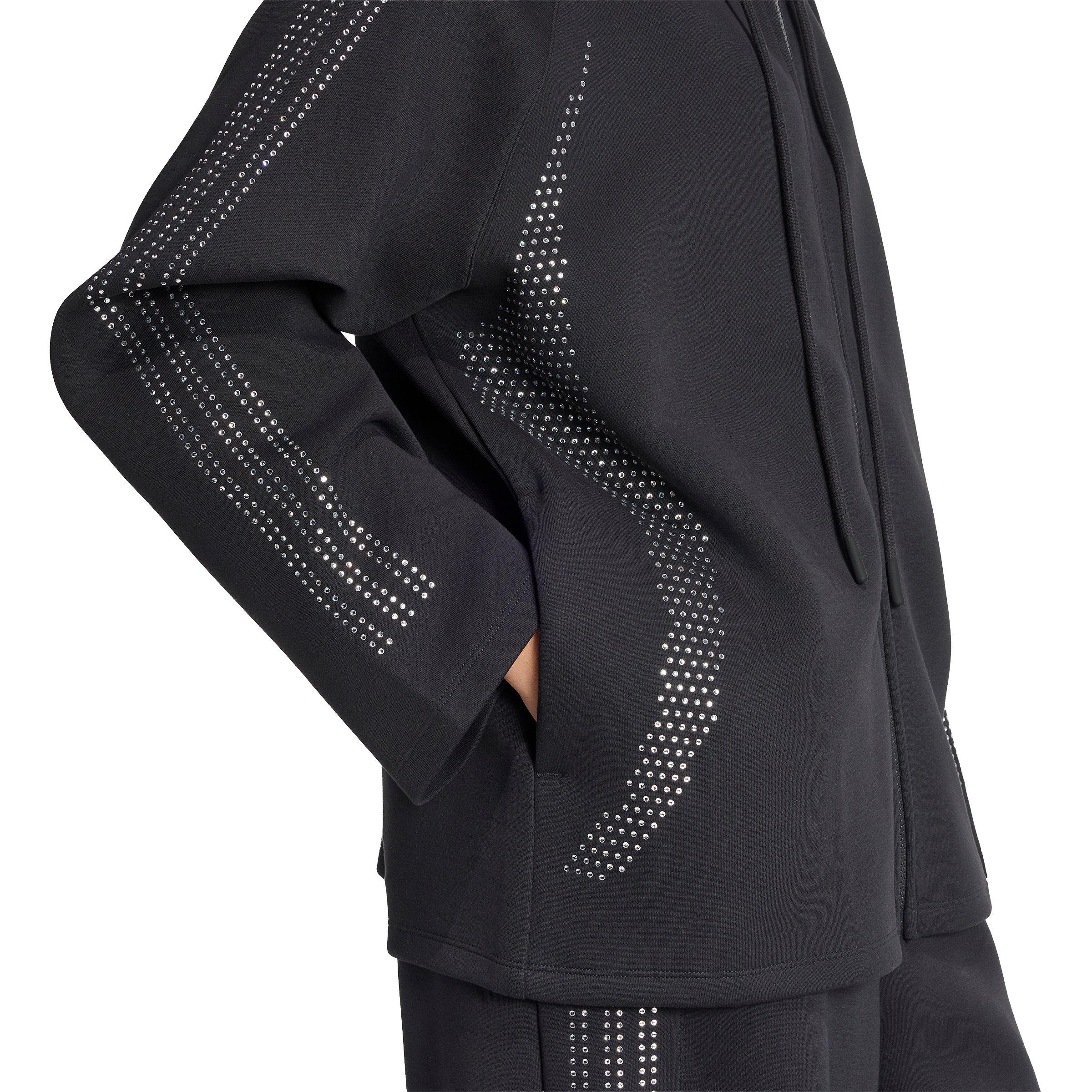 adidas Originals Women's Teamgeist Rhinestone Track Jacket - Black - BLACK Thumbnail View 4