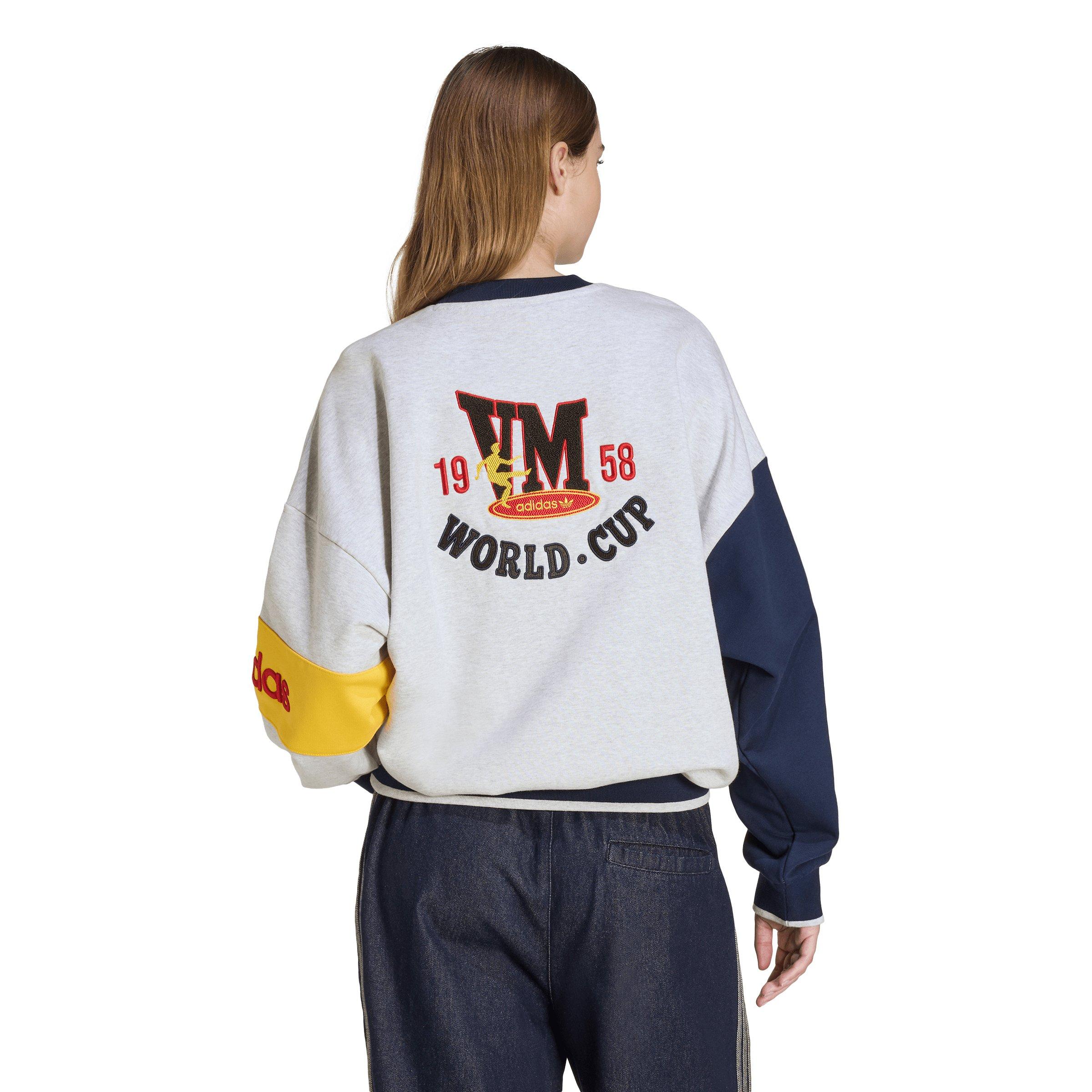 adidas Originals Women's Sweden World Cup Crew Sweatshirt - Grey/Navy - GREY/NAVY Thumbnail View 2