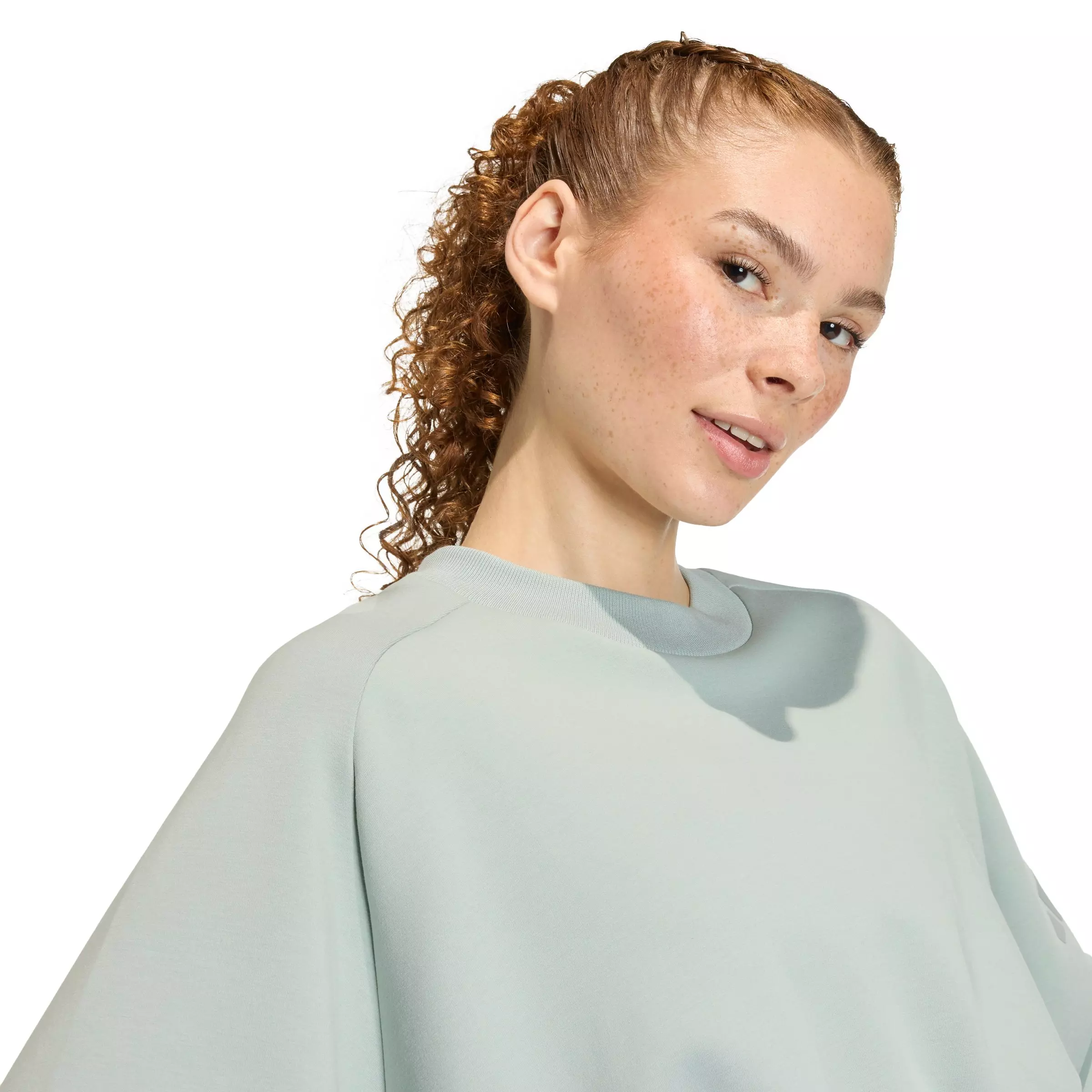 adidas Women's Soft Lux Loose Sweatshirt - Sage Green - SAGE GREEN