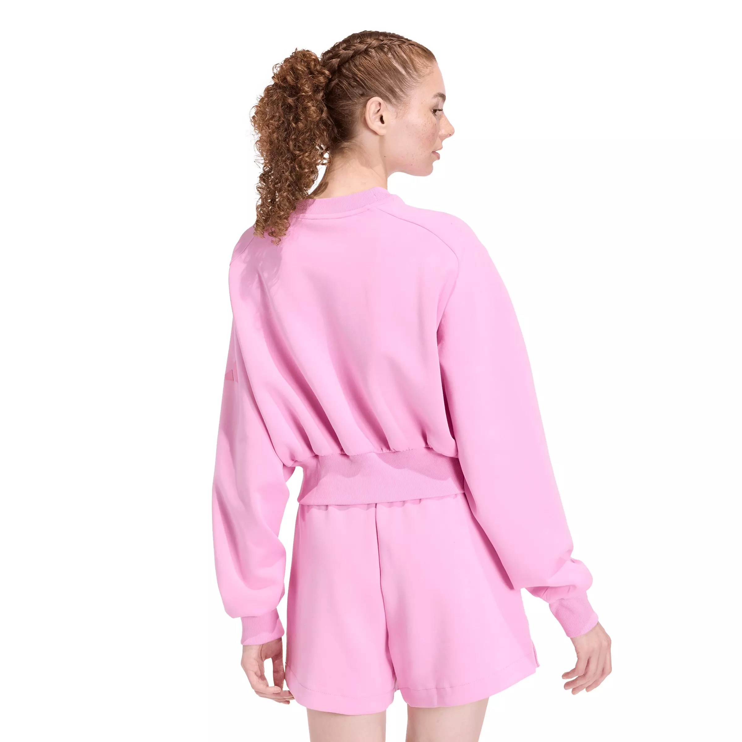 adidas Women's Soft Lux Loose Sweatshirt - Pink - PINK