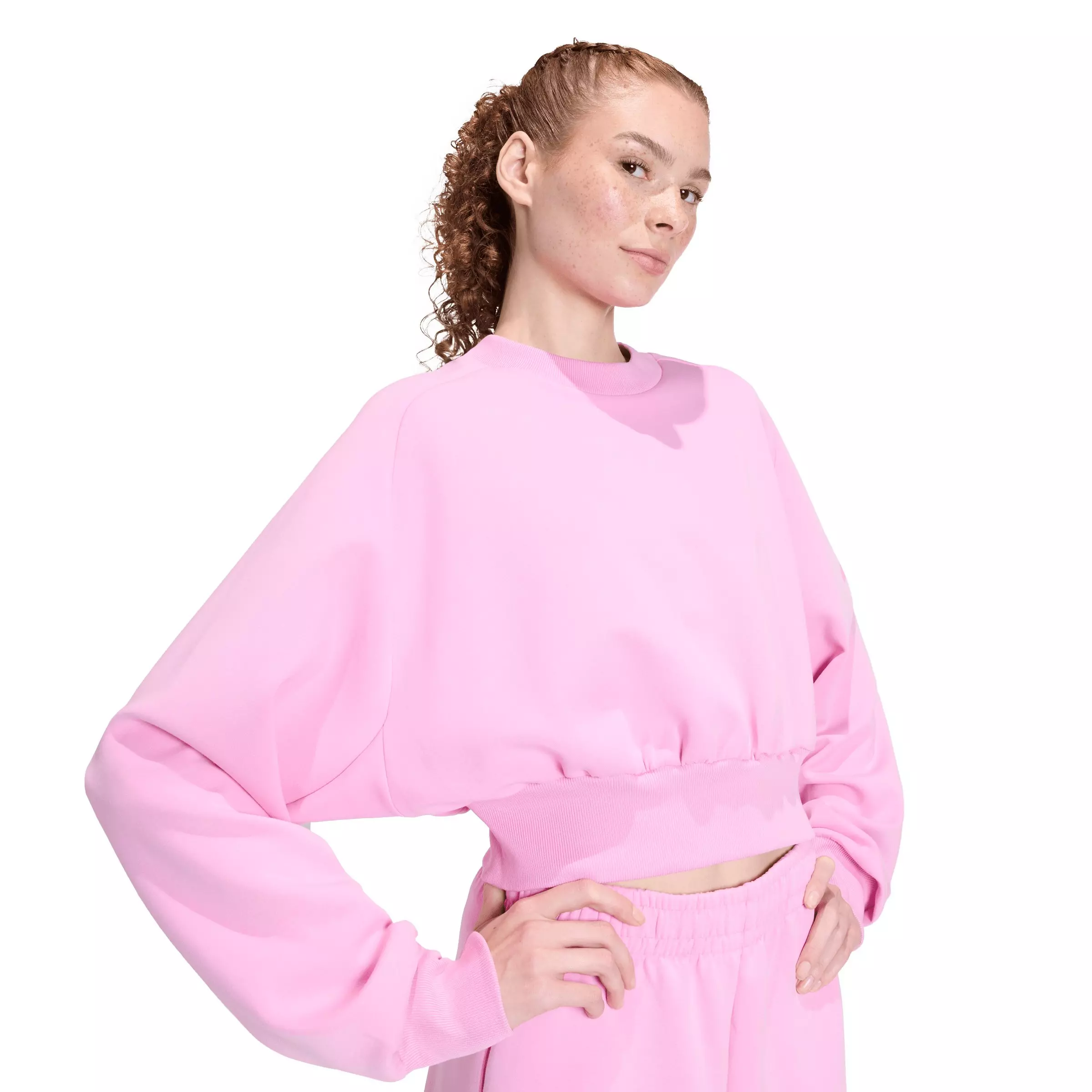 adidas Women's Soft Lux Loose Sweatshirt - Pink - PINK