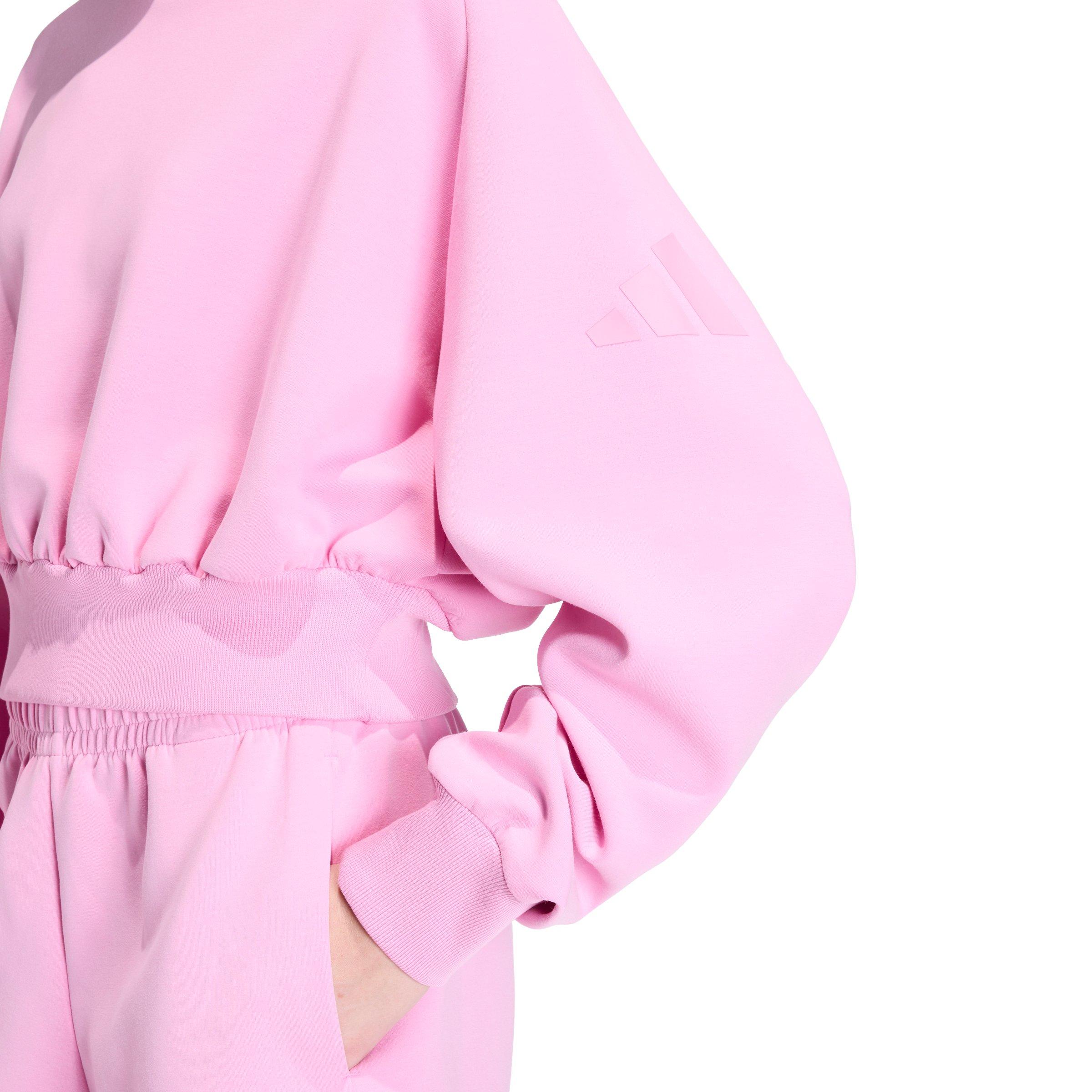 adidas Women's Soft Lux Loose Sweatshirt - Pink - PINK Thumbnail View 4
