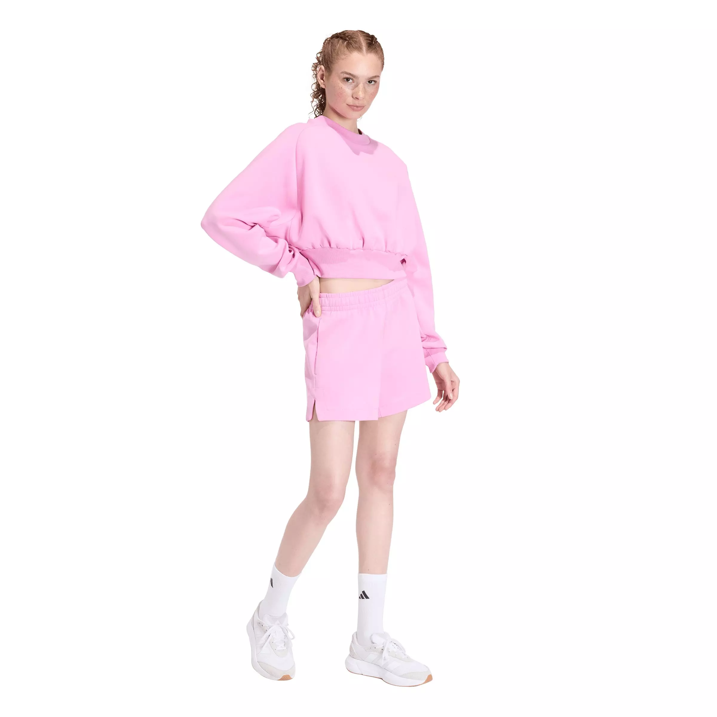 adidas Women's Soft Lux Loose Sweatshirt - Pink - PINK