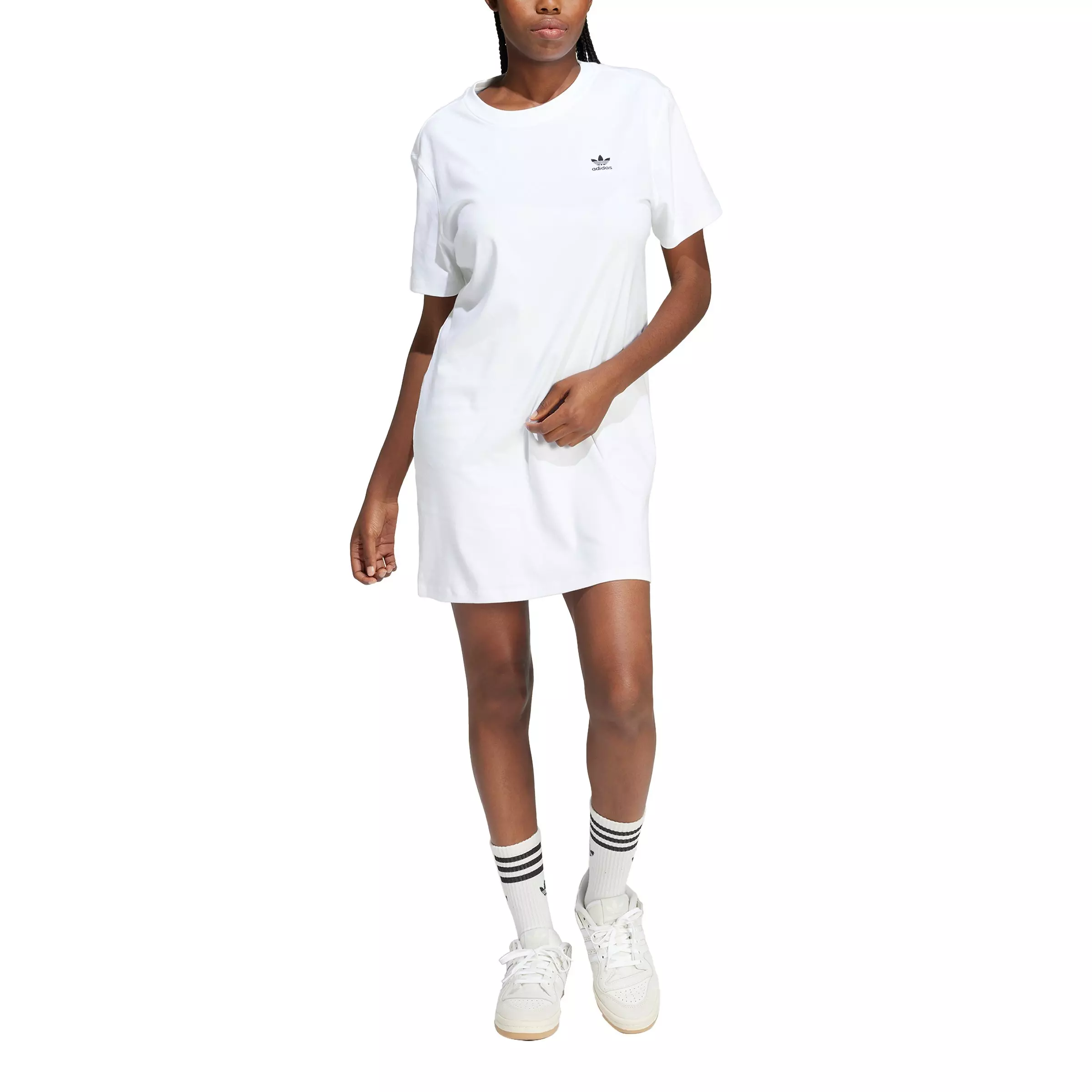 adidas Originals Women's Adicolor Trefoil Dress - White - WHITE