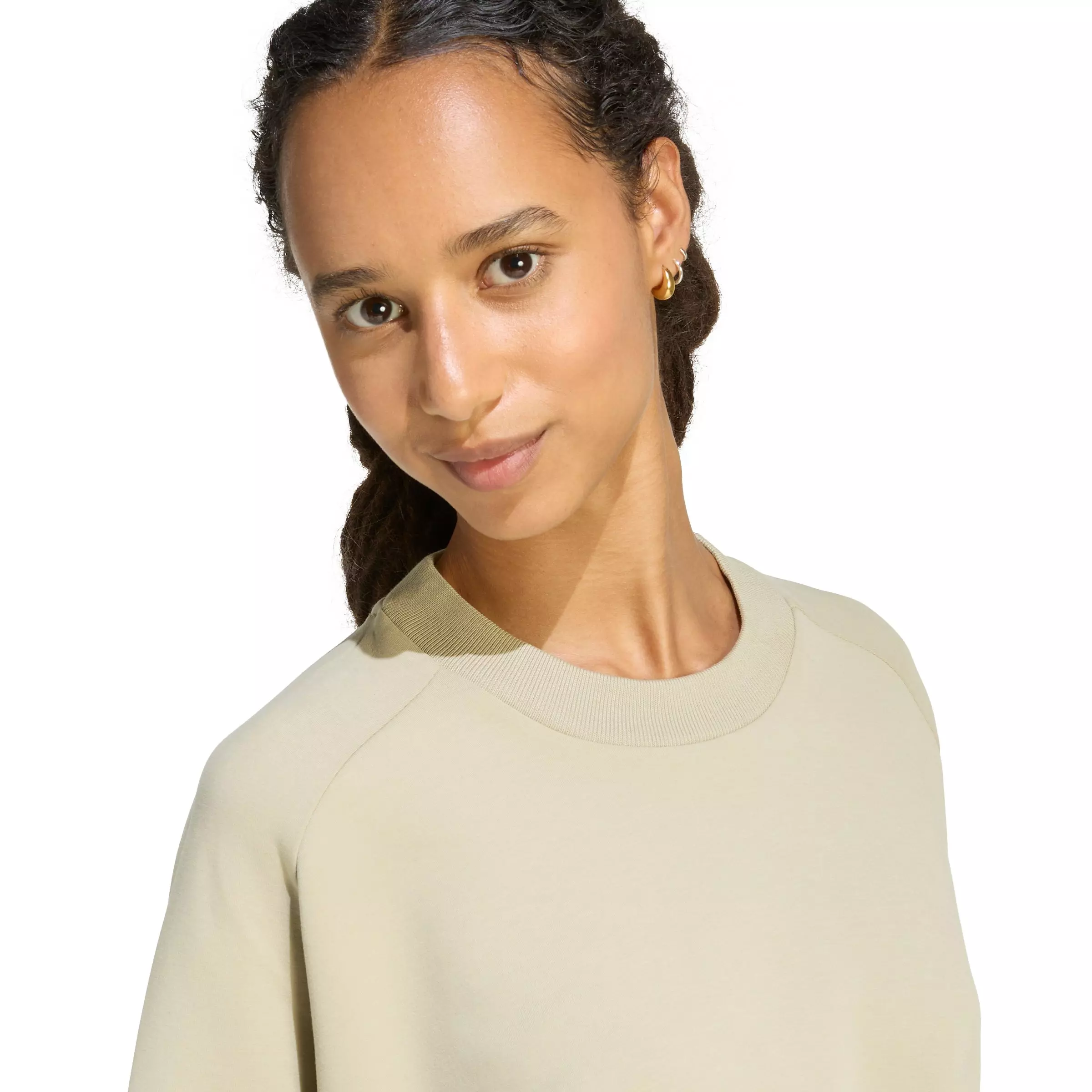 adidas Women's Soft Lux Loose Sweatshirt - Khaki - KHAKI