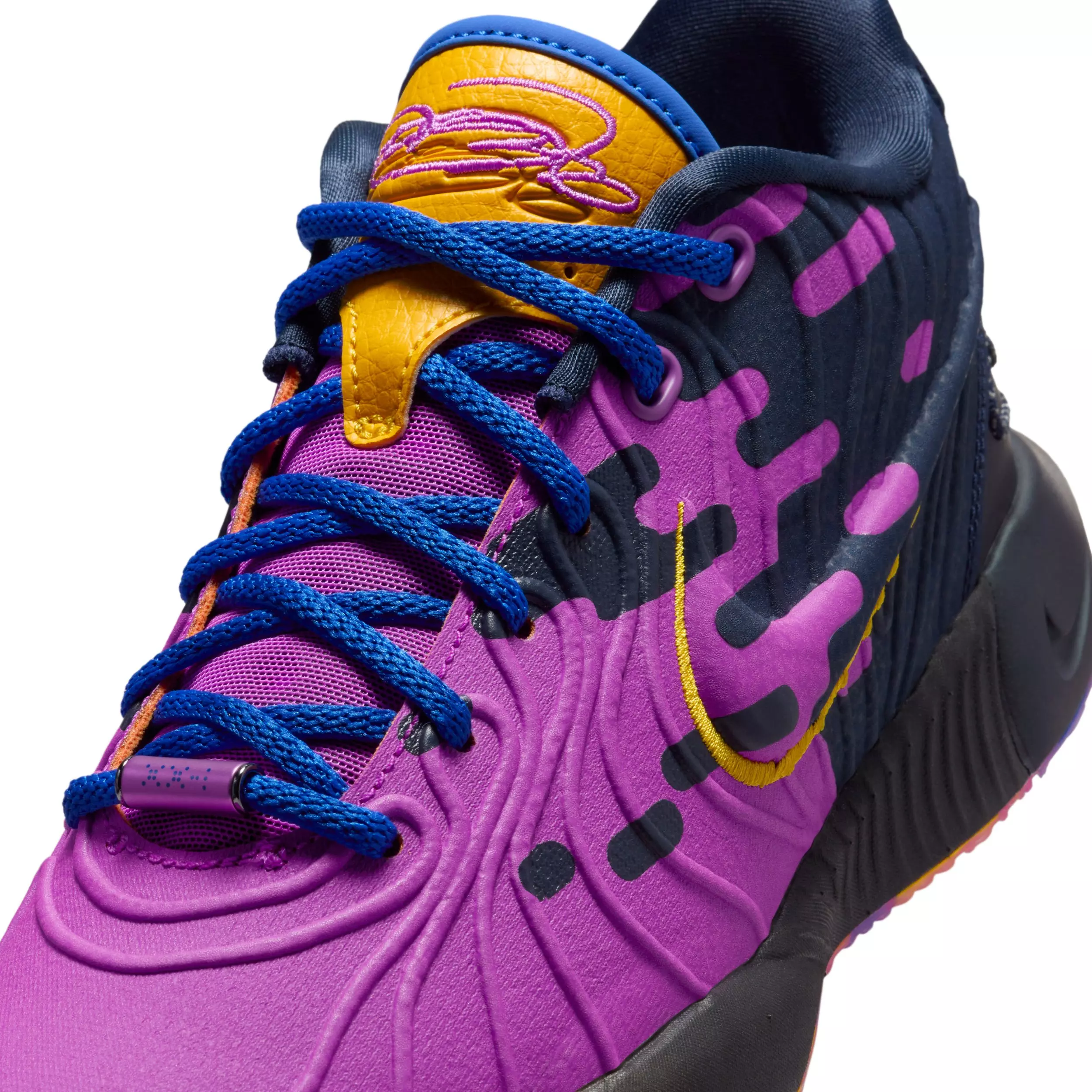 Nike Lebron XXI SE "Hyper Violet/Obsidian/Gold/Hyper Royal" Grade School Boys' Basketball Shoe - VIOLET/OBSIDIAN/GOLD/ROYAL