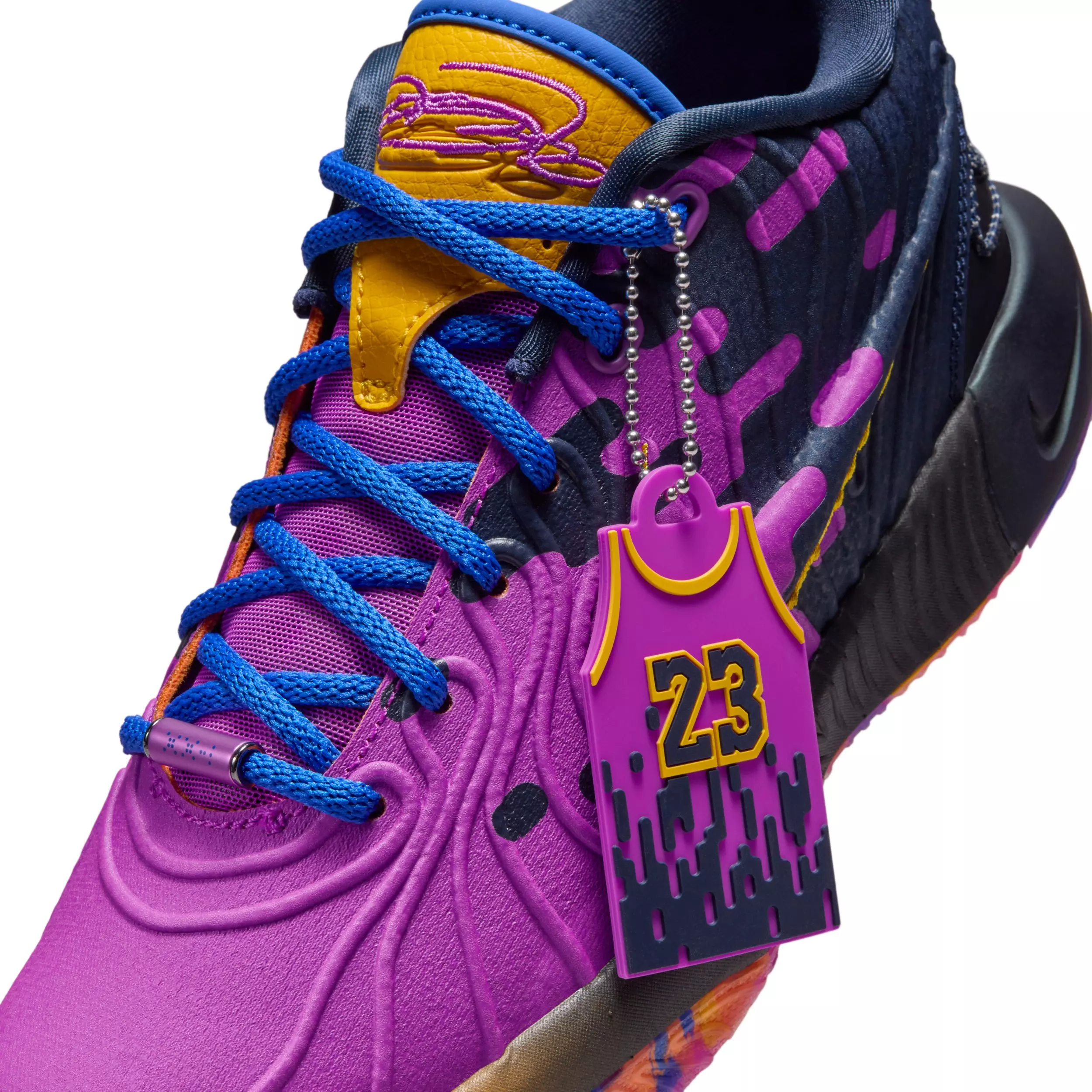 Nike Lebron XXI SE "Hyper Violet/Obsidian/Gold/Hyper Royal" Grade School Boys' Basketball Shoe - VIOLET/OBSIDIAN/GOLD/ROYAL