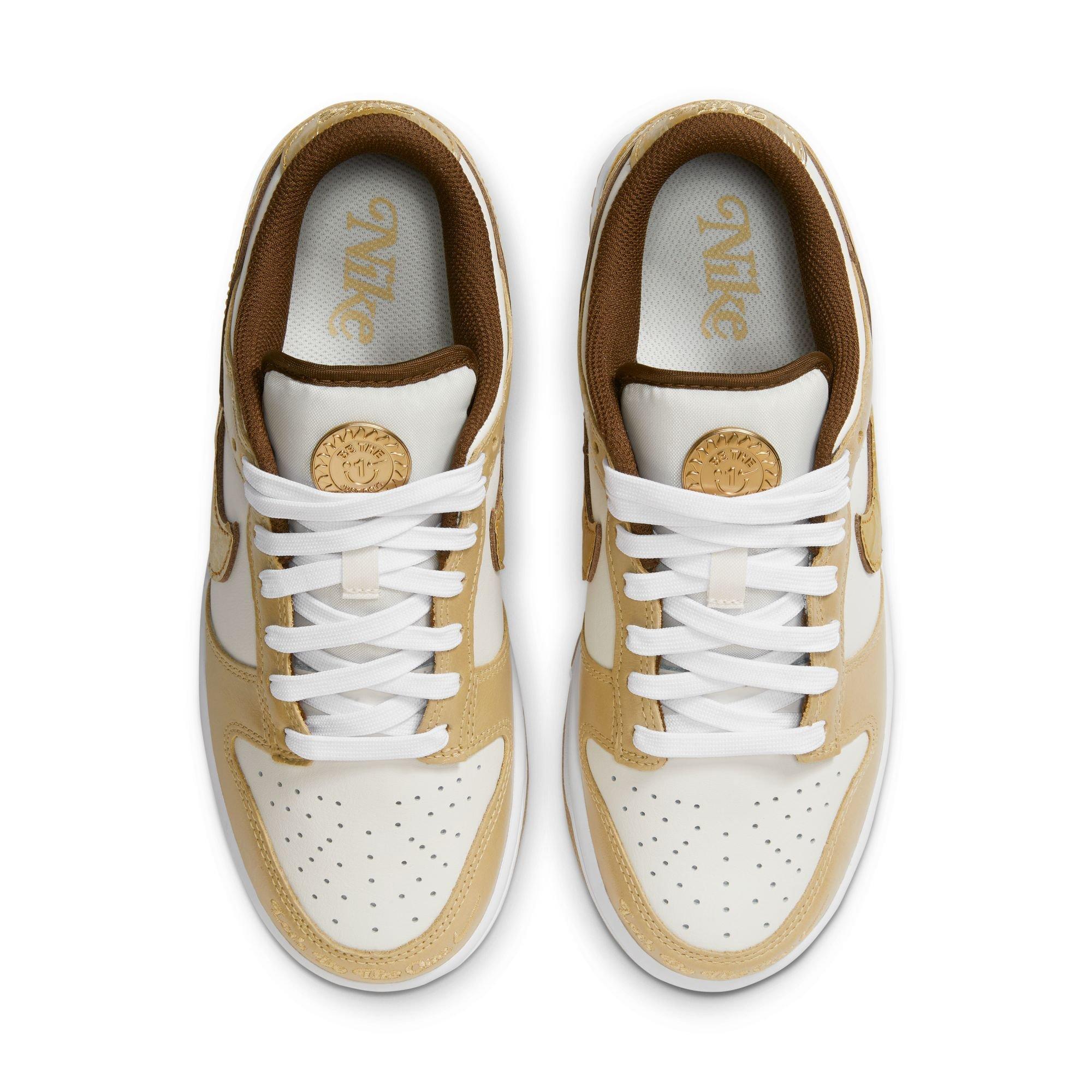 Nike Dunk Low LX "Be the One" Women's Shoe - PHANTOM/METALLIC GOLD/WHITE