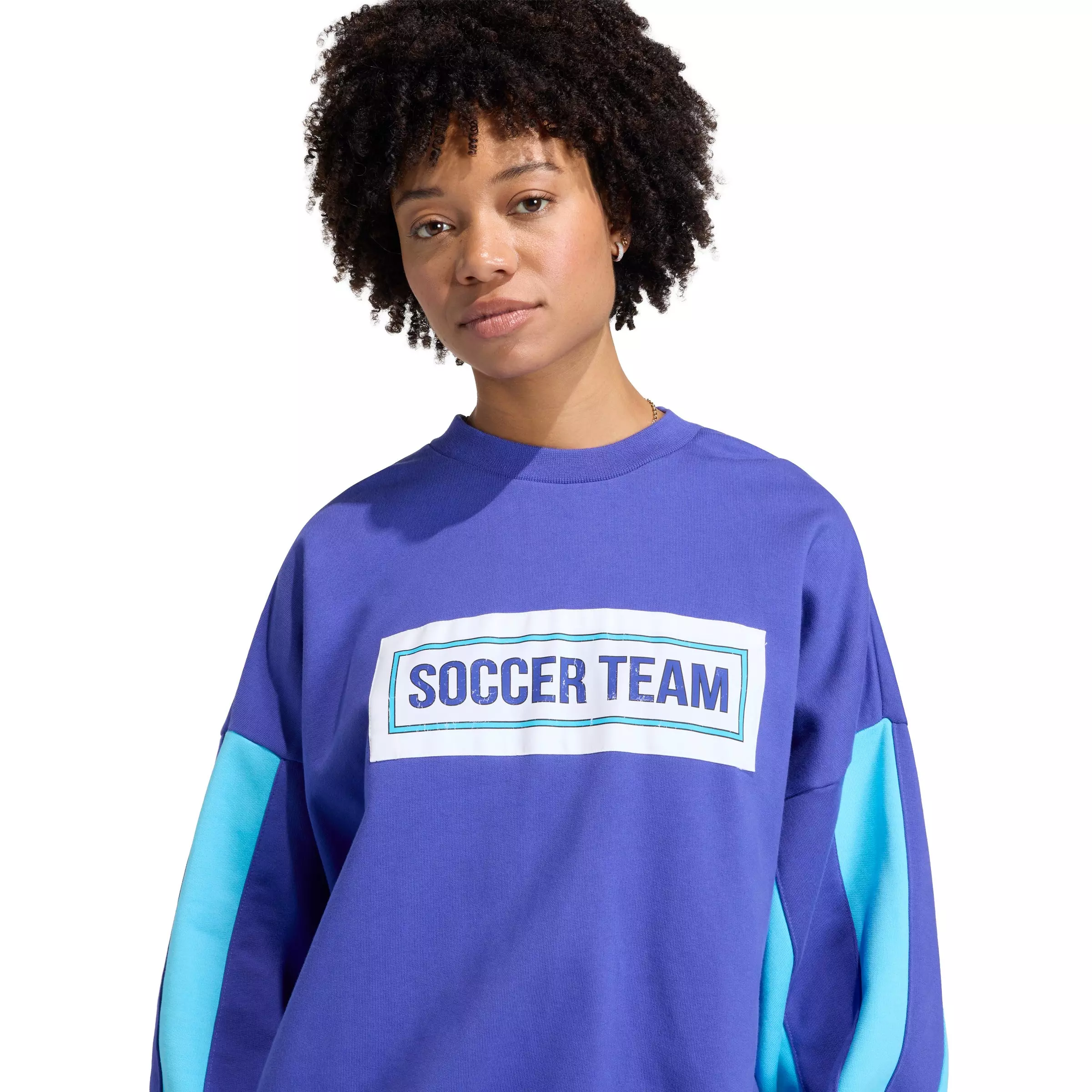adidas Women's Soccer Team Crew Sweatshirt- Dk Blue - DK BLUE