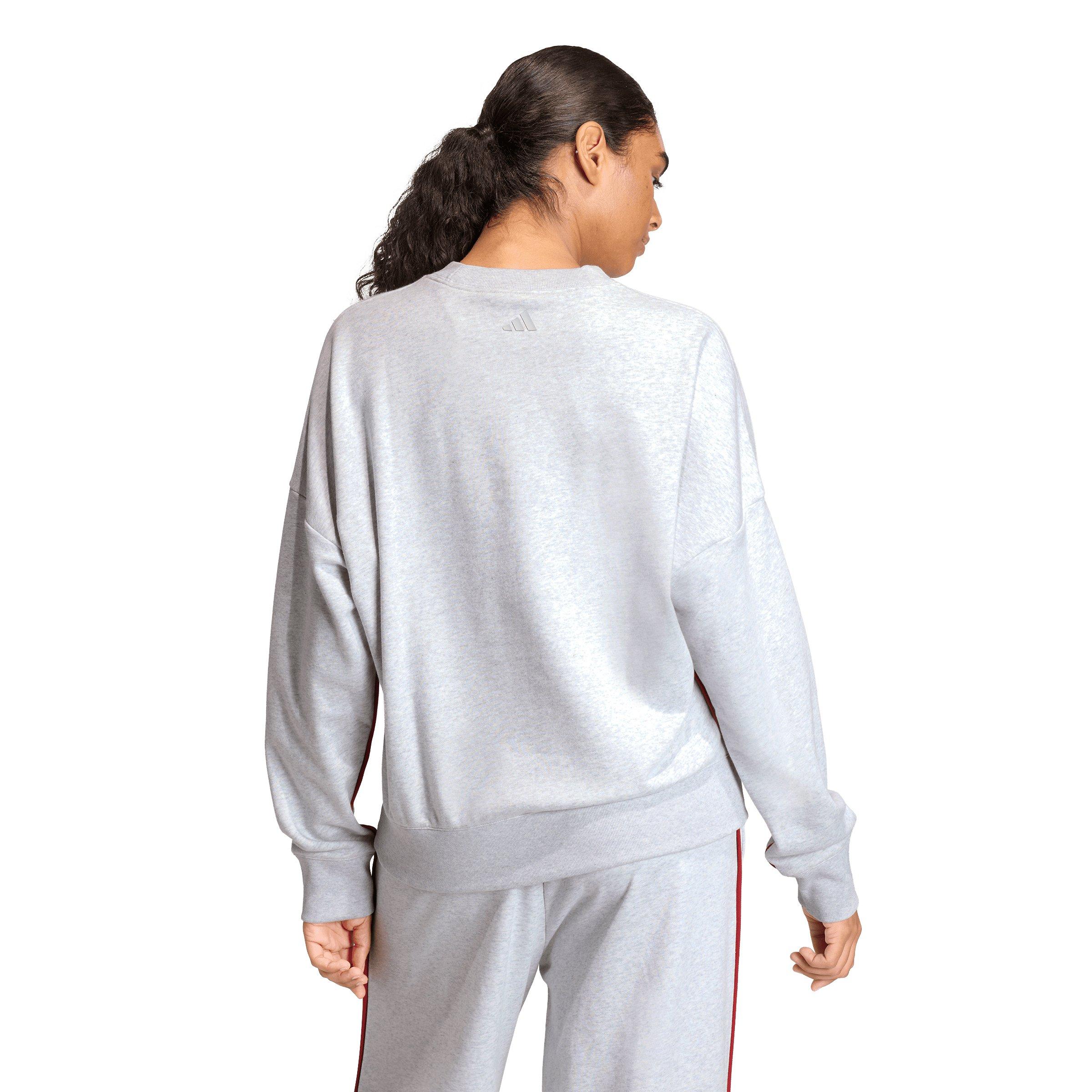 adidas Women's Seasonal Essentials Colorpop Sweatshirt with Embroidered Graphic - Light Grey - LT GREY Thumbnail View 2