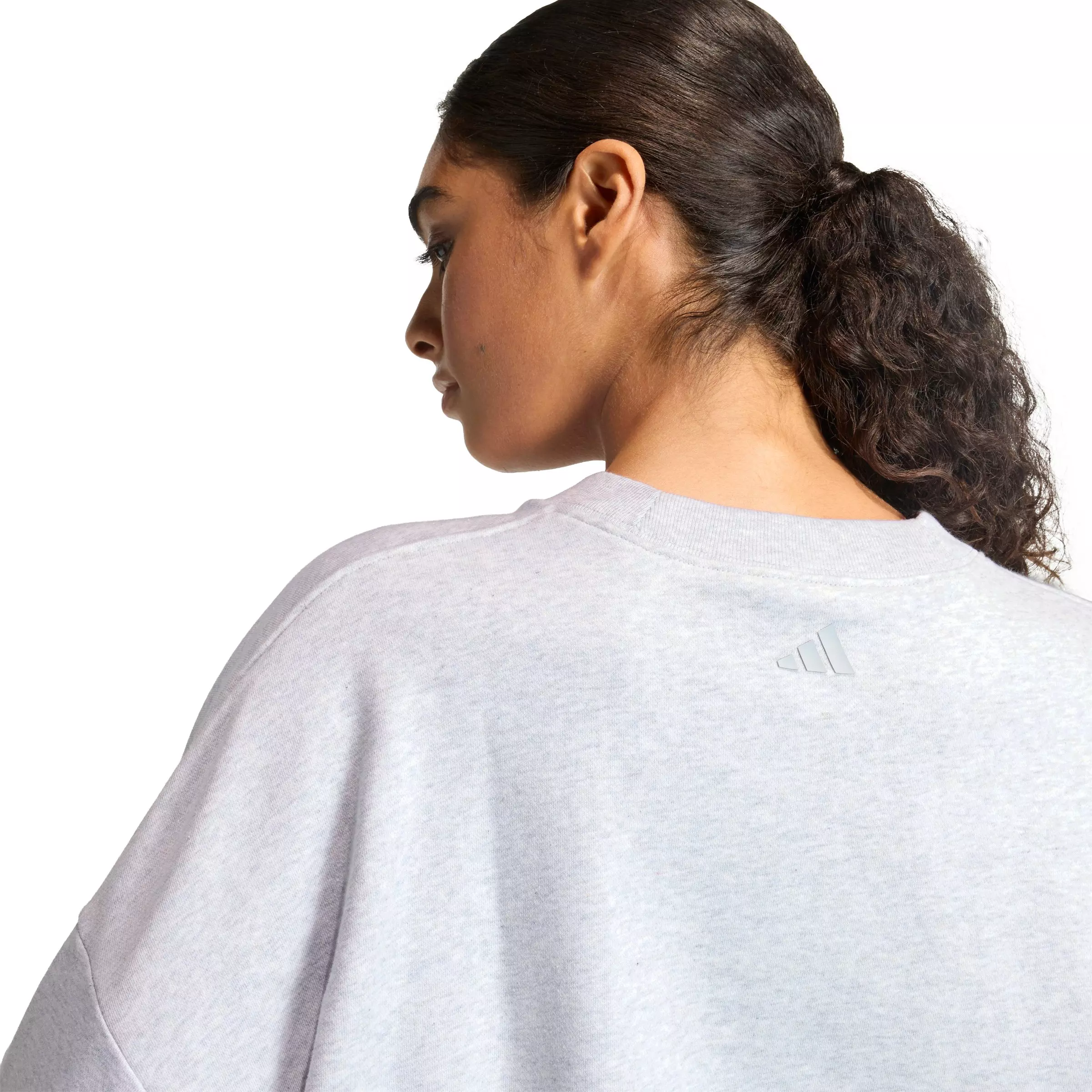 adidas Women's Seasonal Essentials Colorpop Sweatshirt with Embroidered Graphic - Light Grey - LT GREY