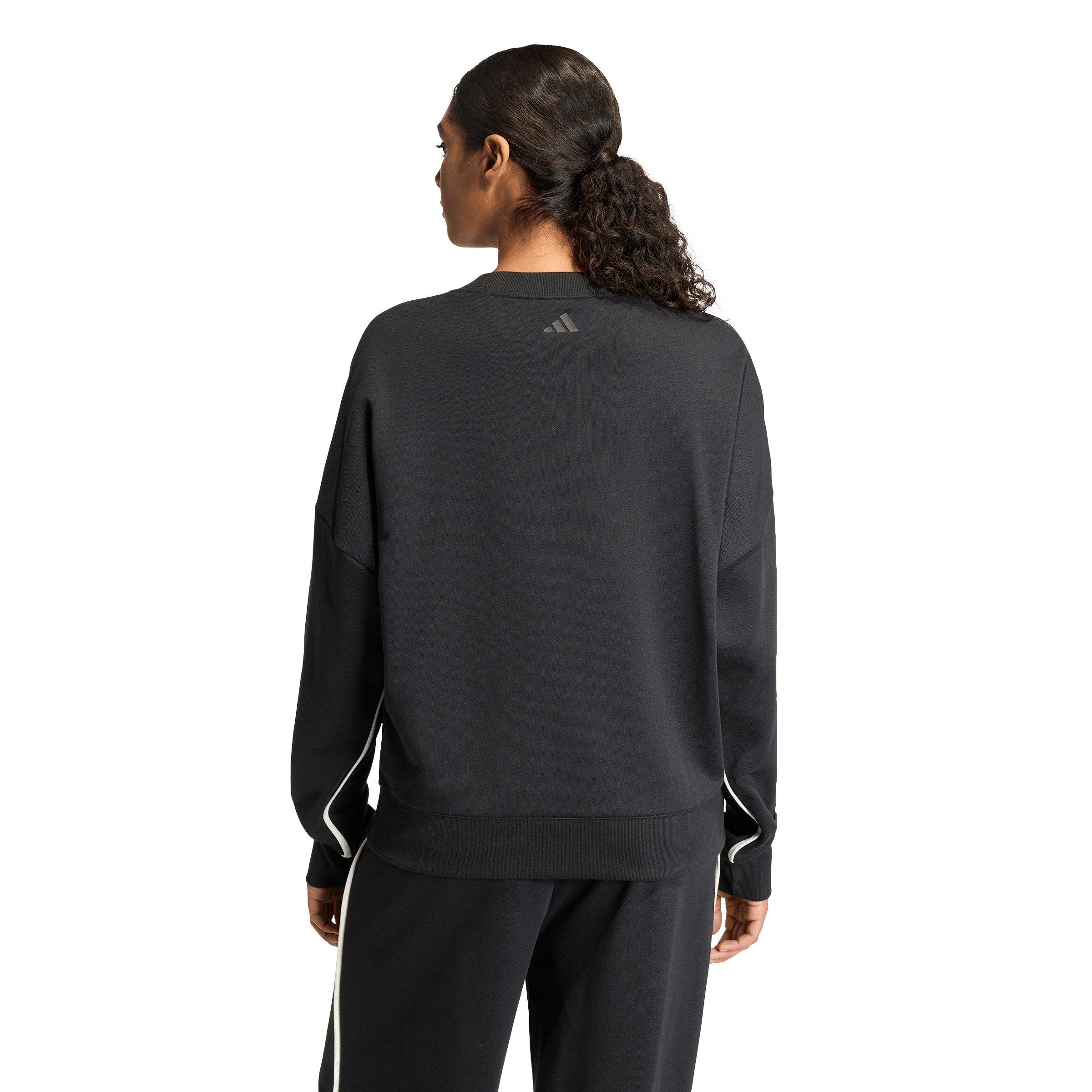 adidas Women's Seasonal Essentials Colorpop Sweatshirt with Embroidered Graphic - Black - BLACK Thumbnail View 2