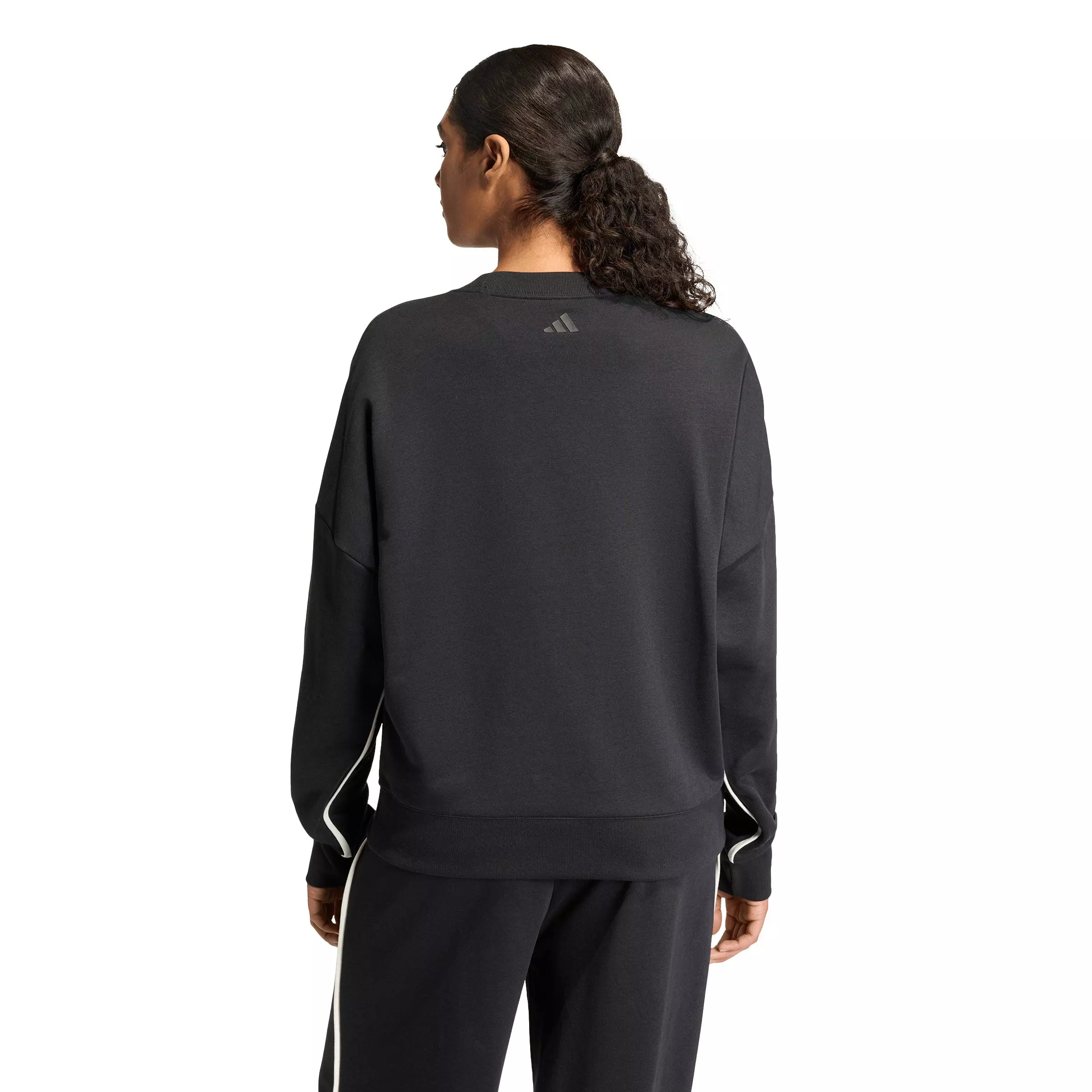 adidas Women's Seasonal Essentials Colorpop Sweatshirt with Embroidered Graphic - Black - BLACK