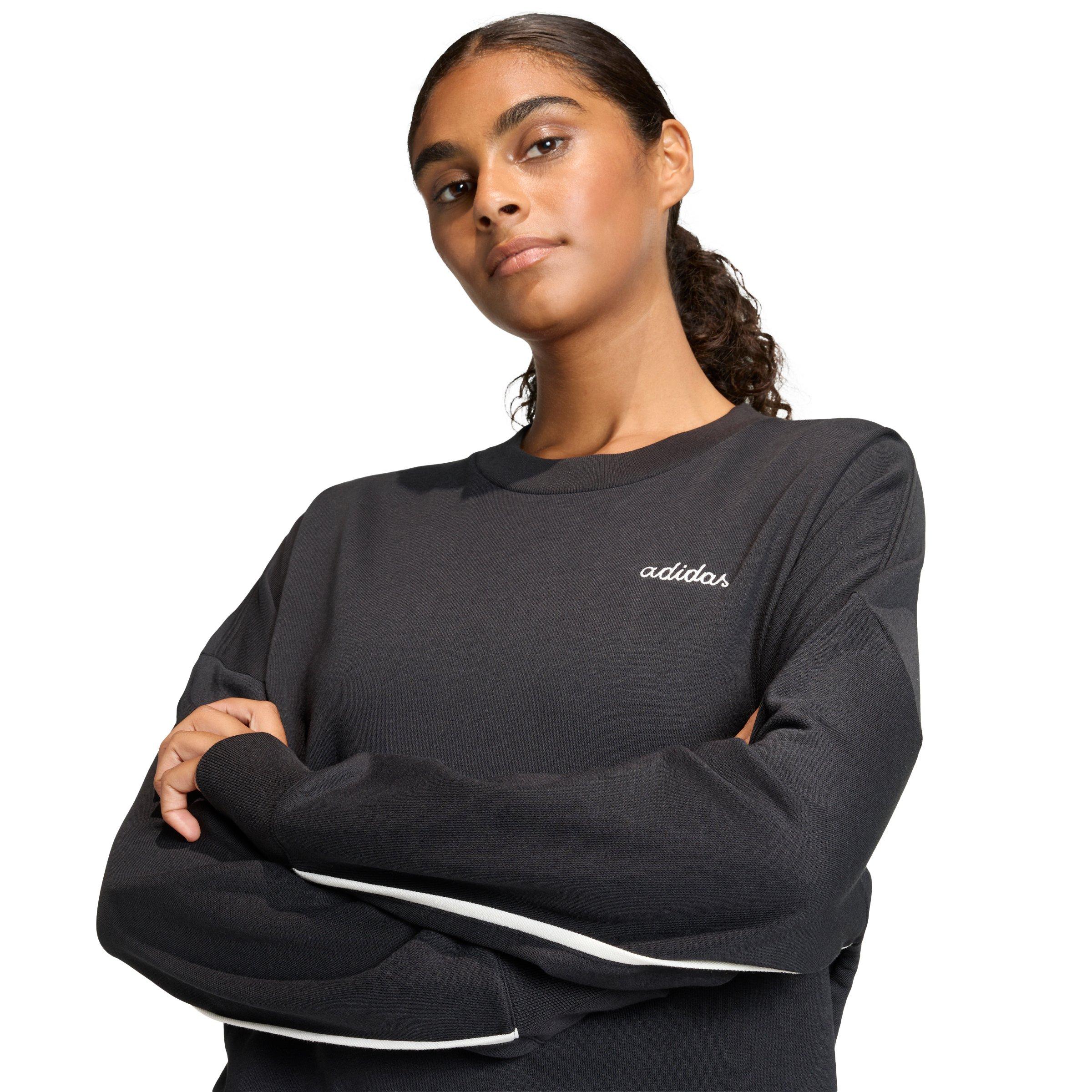adidas Women's Seasonal Essentials Colorpop Sweatshirt with Embroidered Graphic - Black - BLACK Thumbnail View 4