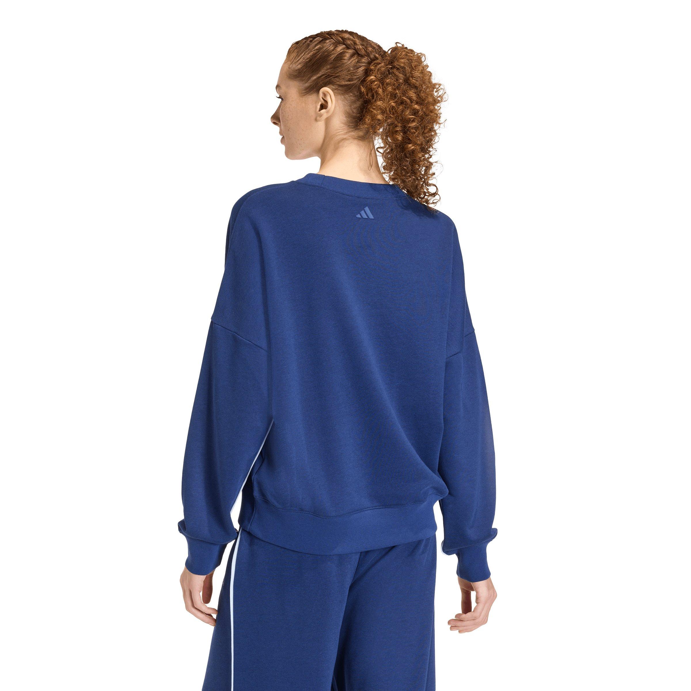 adidas Women's Seasonal Essentials Colorpop Sweatshirt with Embroidered Graphic - Dark Blue - DARK BLUE Thumbnail View 2