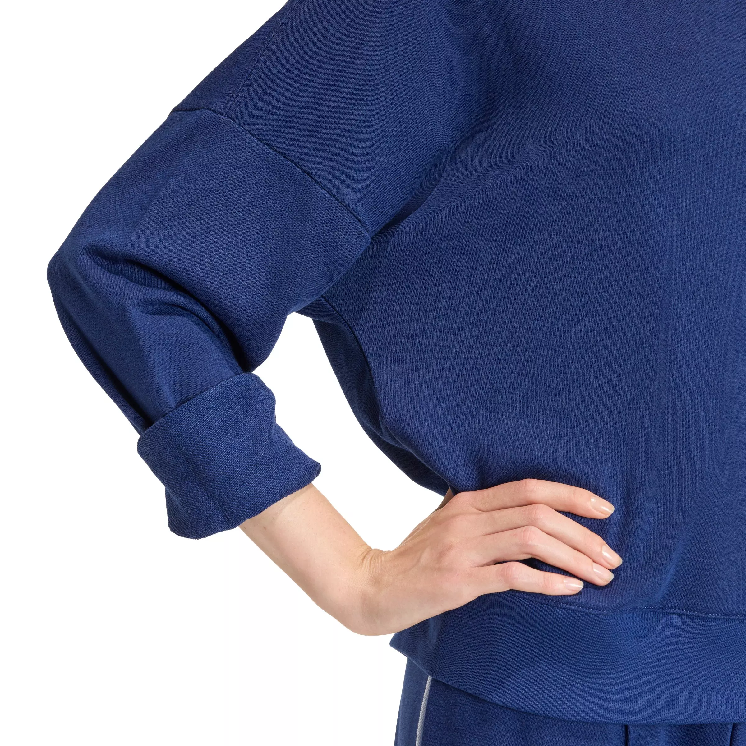 adidas Women's Seasonal Essentials Colorpop Sweatshirt with Embroidered Graphic - Dark Blue - DARK BLUE