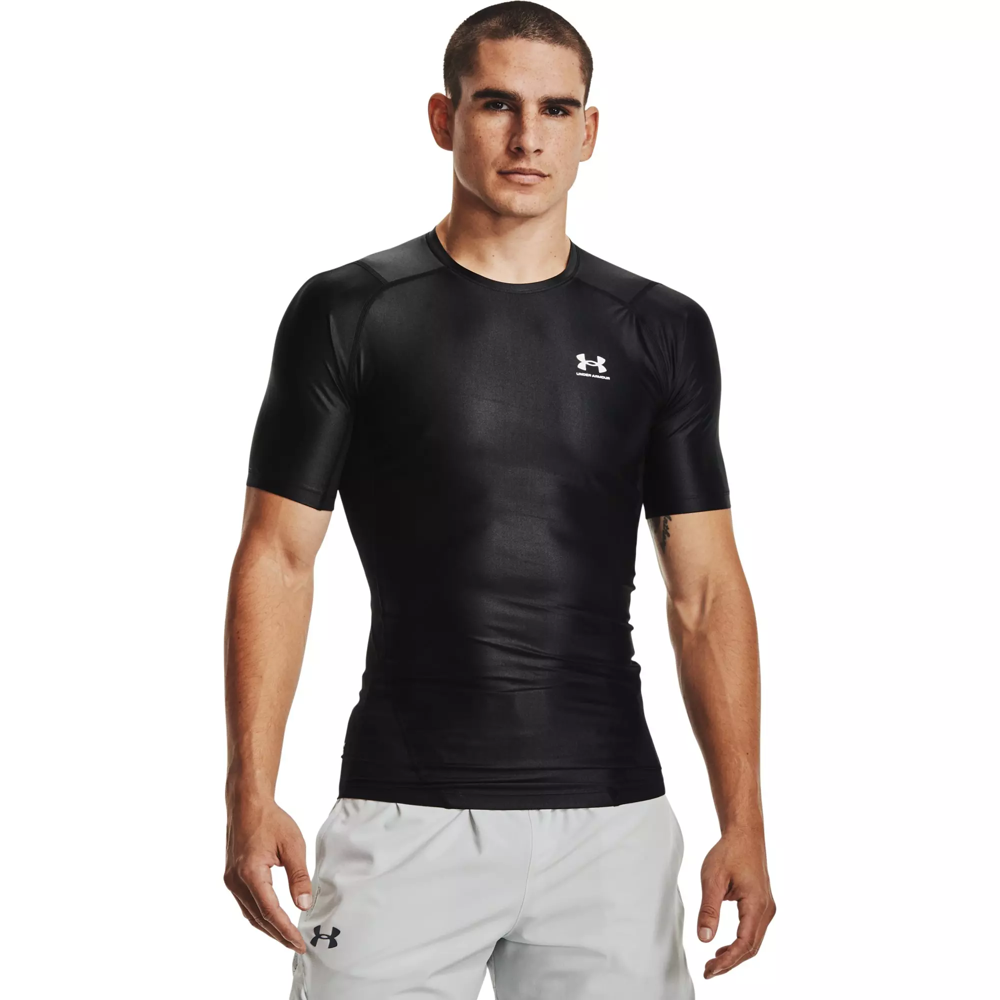 Under Armour Men's Iso-Chill Compression Short Sleeve Shirt - White - BLACK