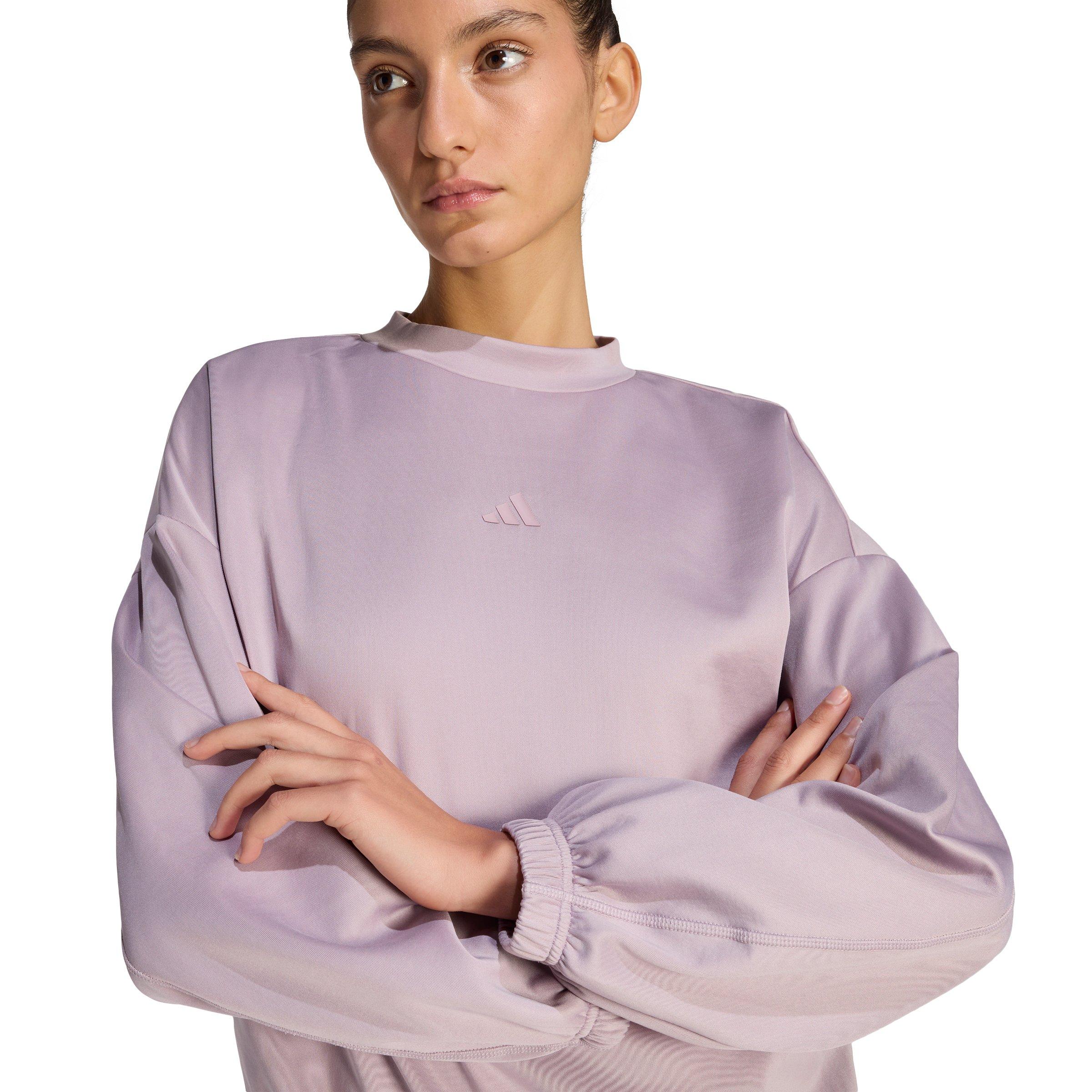 adidas Women's Yoga Essentials Cover-Up - Lilac - LILAC Thumbnail View 3