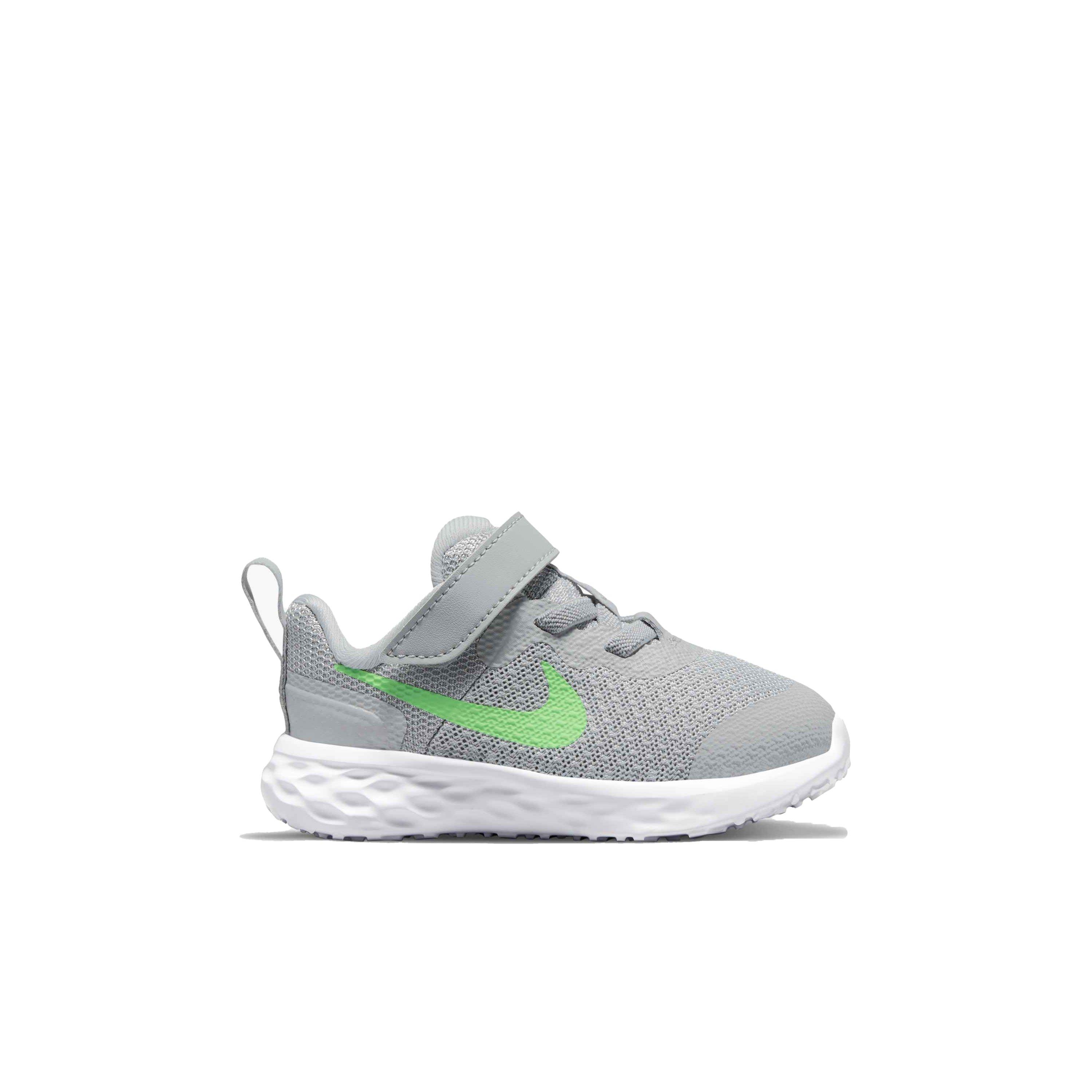 Nike Revolution 6 "Light Smoke Grey/Green Strike/Dark Smoke Grey" Infant Boys' Running Shoe - GREY Thumbnail View 1